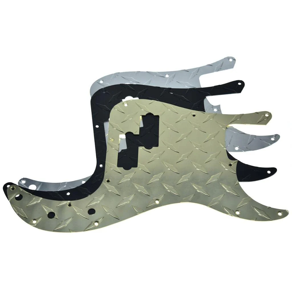 KAISH Premium 13-Hole Metal Diamond Plate Modern Style Standard Precision P Bass Pickguard Aluminium Anodized PB Pickguard for American FD P Bass Black - Image 5