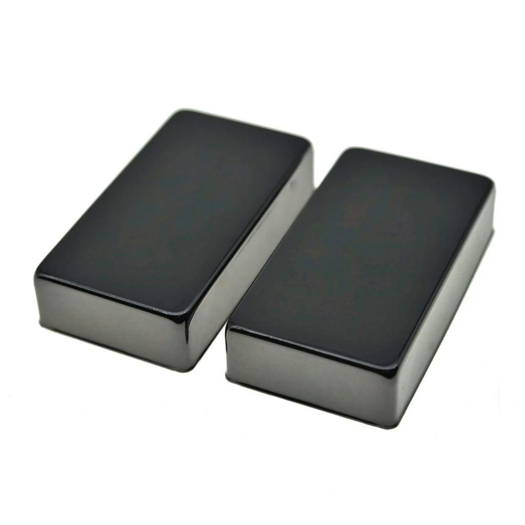 KAISH Set of 2 Sealed Humbucker Guitar Pickup Covers Brass Humbucker Pickup Cover No Holes Black - Image 2