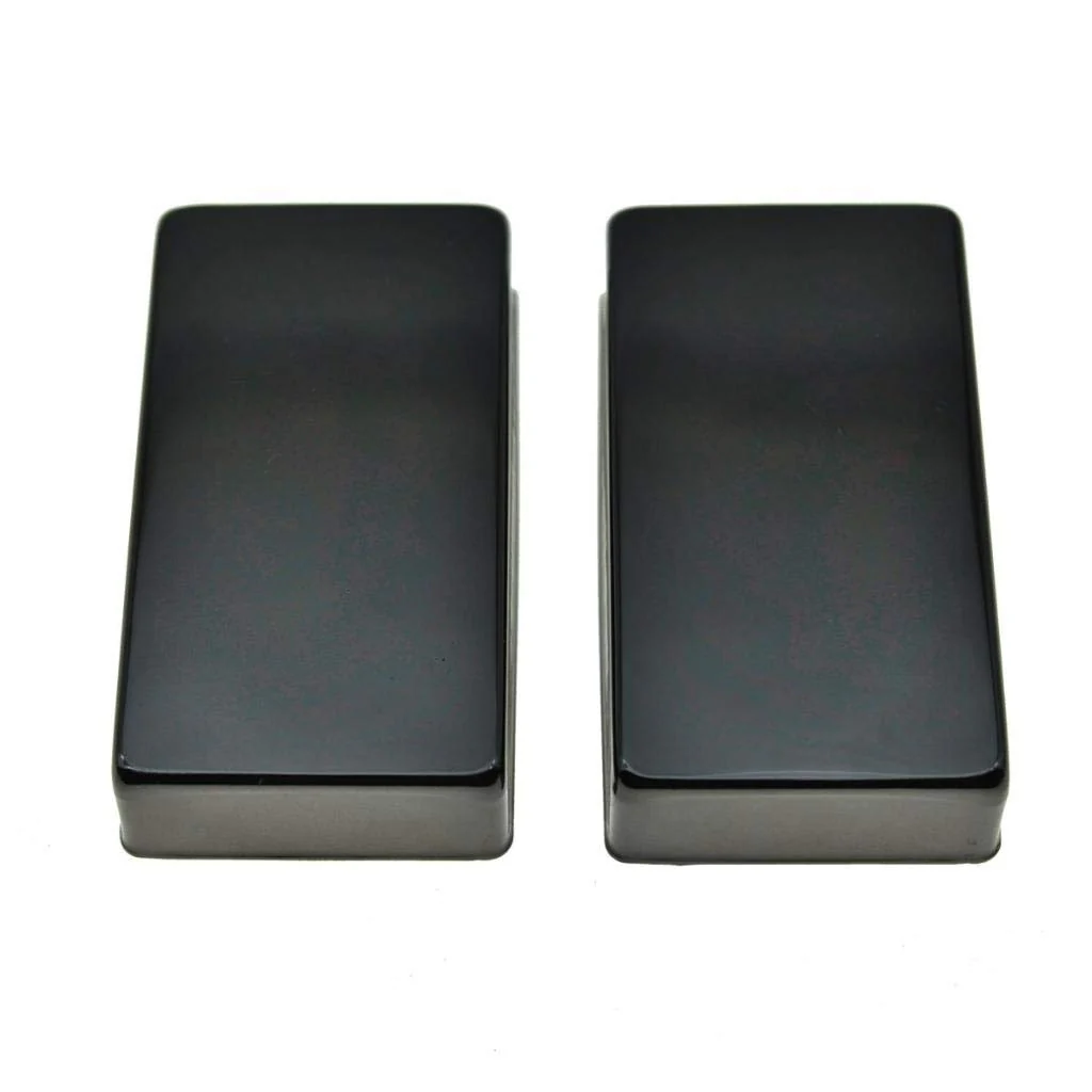 KAISH Set of 2 Sealed Humbucker Guitar Pickup Covers Brass Humbucker Pickup Cover No Holes Black - Image 3