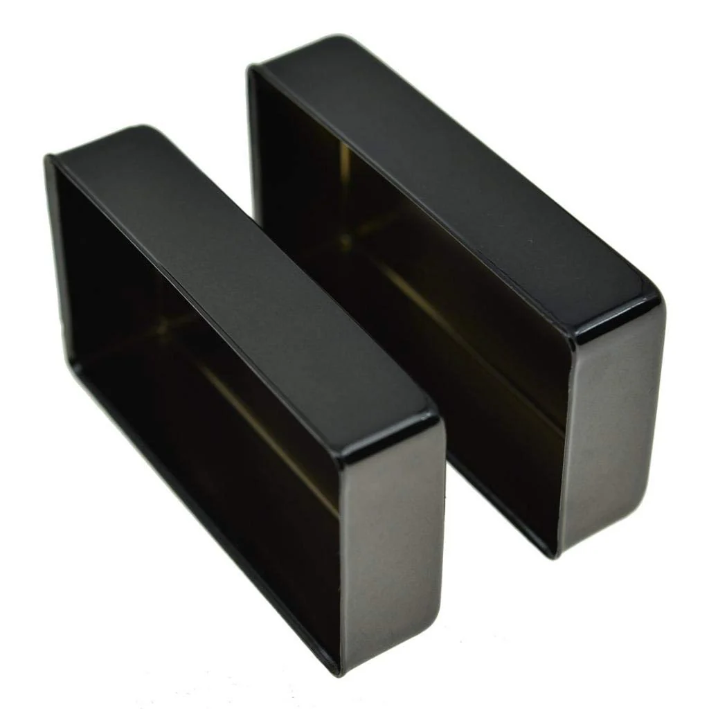 KAISH Set of 2 Sealed Humbucker Guitar Pickup Covers Brass Humbucker Pickup Cover No Holes Black - Image 5