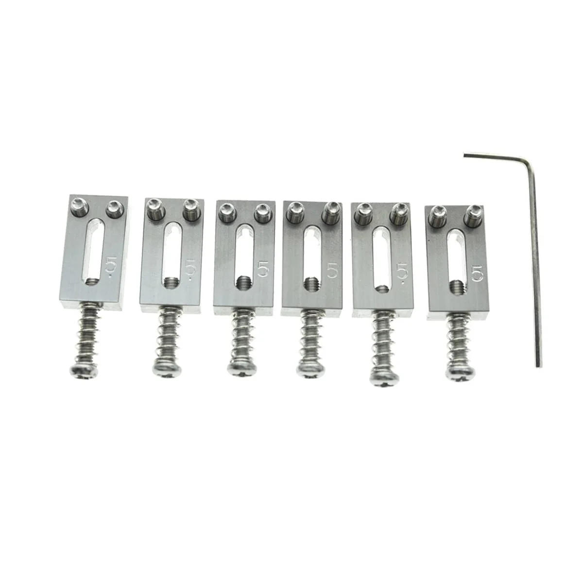 KAISH Upgraded Version Stainless Steel Guitar Bridge Saddles 10.5mm String Spacing with Nickel Screws for Stratocaster/Telecaster 10.5mm with Nickel Screws - Image 2