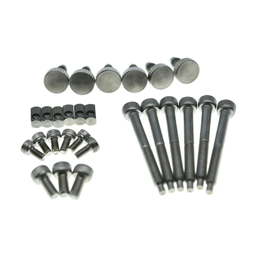 KAISH Whole Set Stainless Steel Tremolo Fine Tuner Screws String Insert Block Saddle Mounting Screws Locking Nut & String Lock Screws for FR Whole Set Steel Screws & Blocks - Image 2