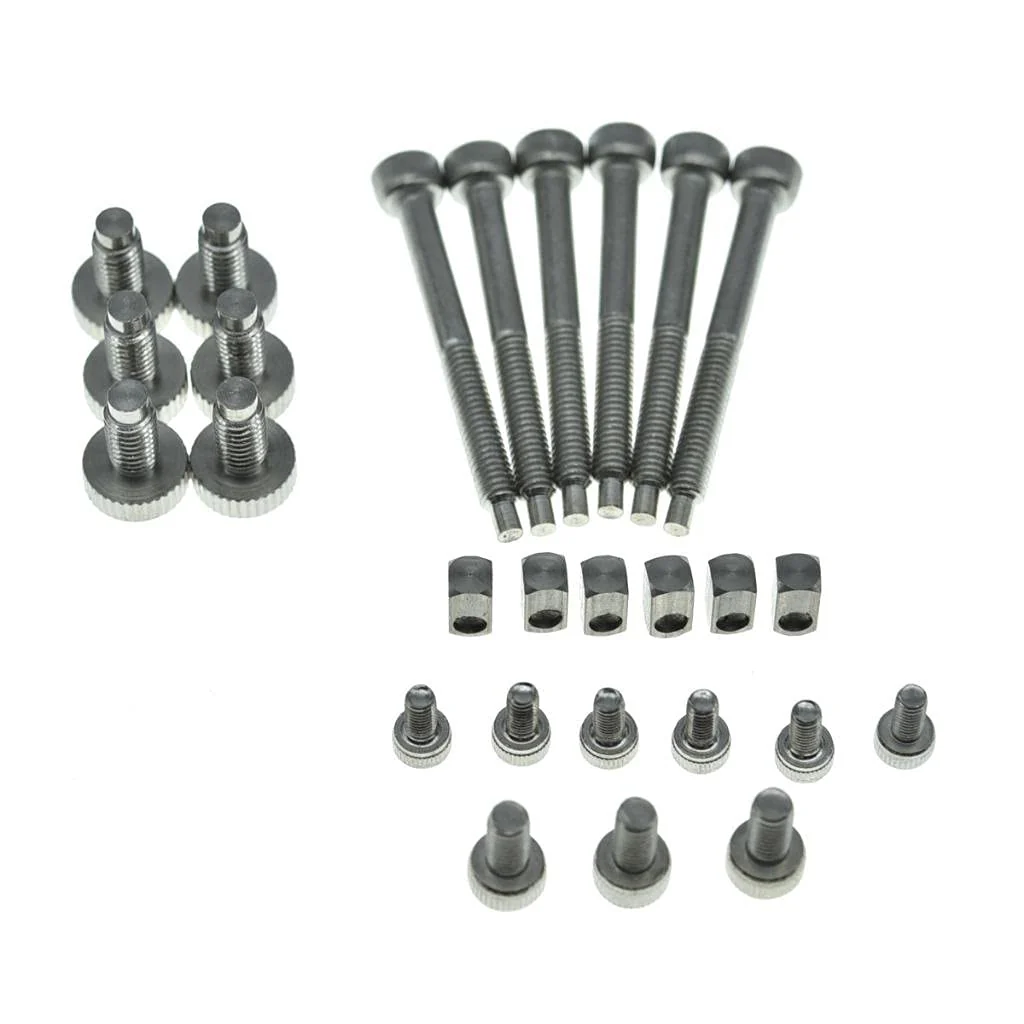 KAISH Whole Set Stainless Steel Tremolo Fine Tuner Screws String Insert Block Saddle Mounting Screws Locking Nut & String Lock Screws for FR Whole Set Steel Screws & Blocks - Image 3