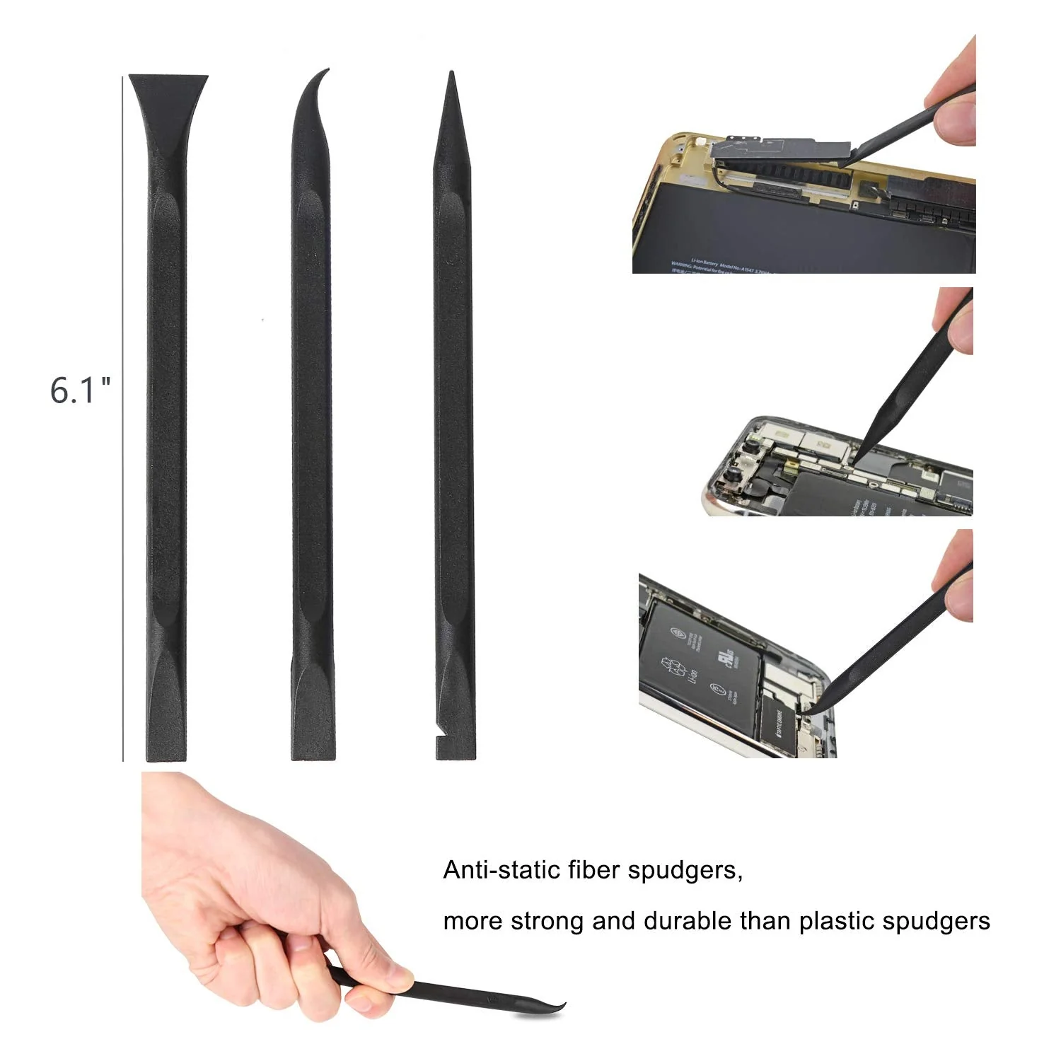 Kaisi 30 in 1 Professional Electronics Screen Opening Pry Tool Repair Kit with Steel and Carbon Fiber Nylon Spudgers, Double Side Adhesive Tape and 6 Screwdrivers for Open Cellphone, Laptops, Tablets - Image 5