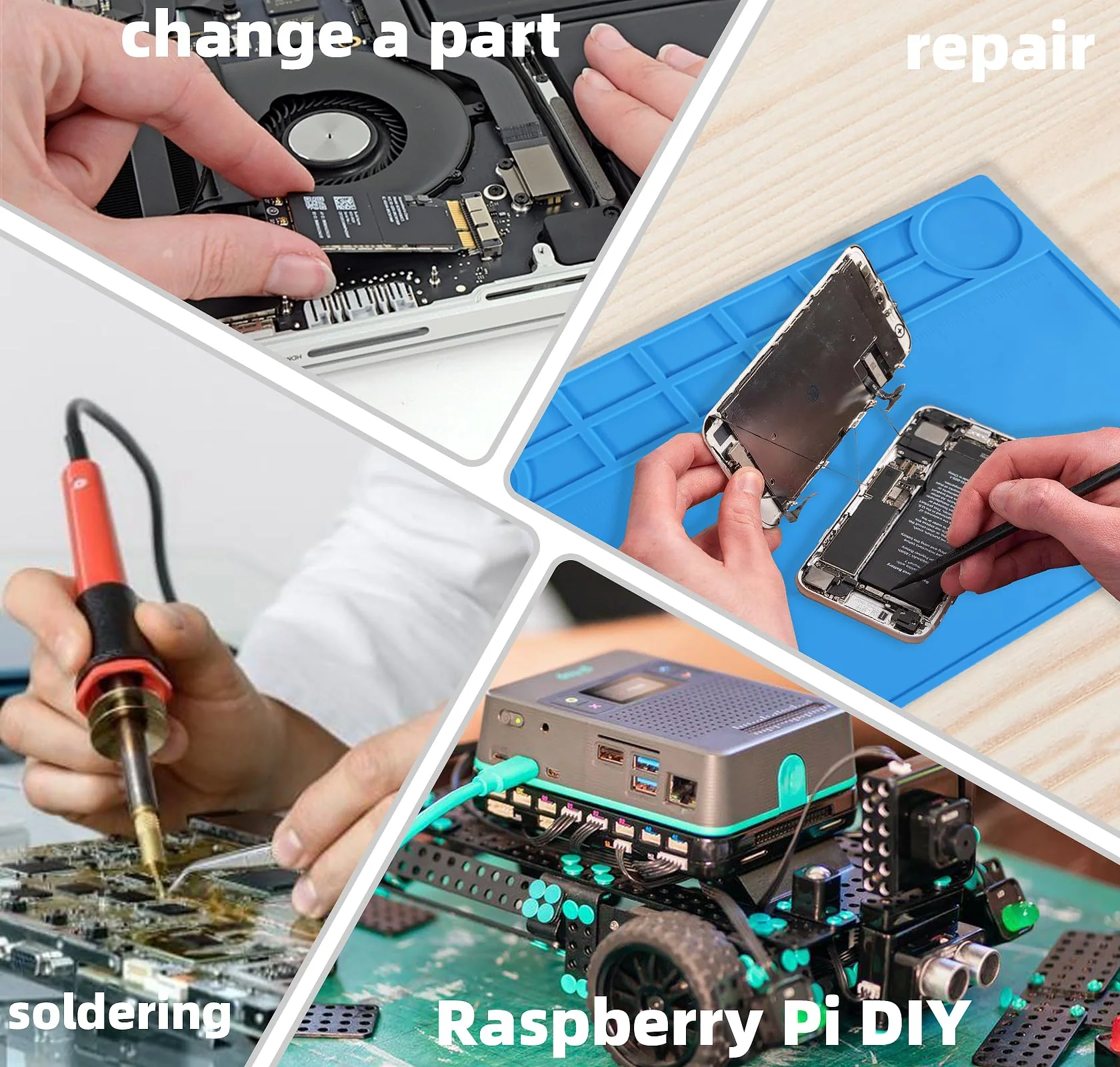 Kaisi Anti-Static Mat with ESD Wrist Strap and Grounding kit, Silicone Soldering Repair Work Mat 932°F Heat Resistant ESD Safe pad for Electronic, Phone, iPhone, iPad, iMac, Laptop, Computer, Watch - Image 7