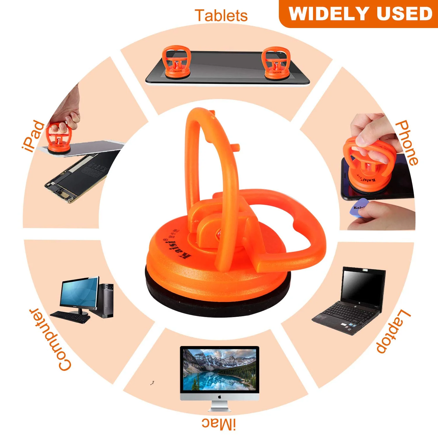 Kaisiking 11 PCS Screen Suction Cup Kit LCD Screen Opening Tools Screen Replacement Tools for iPad, iMac, MacBook, Tablet, Laptop, iPhone, Samsung, Huawei, Etc. - Image 6