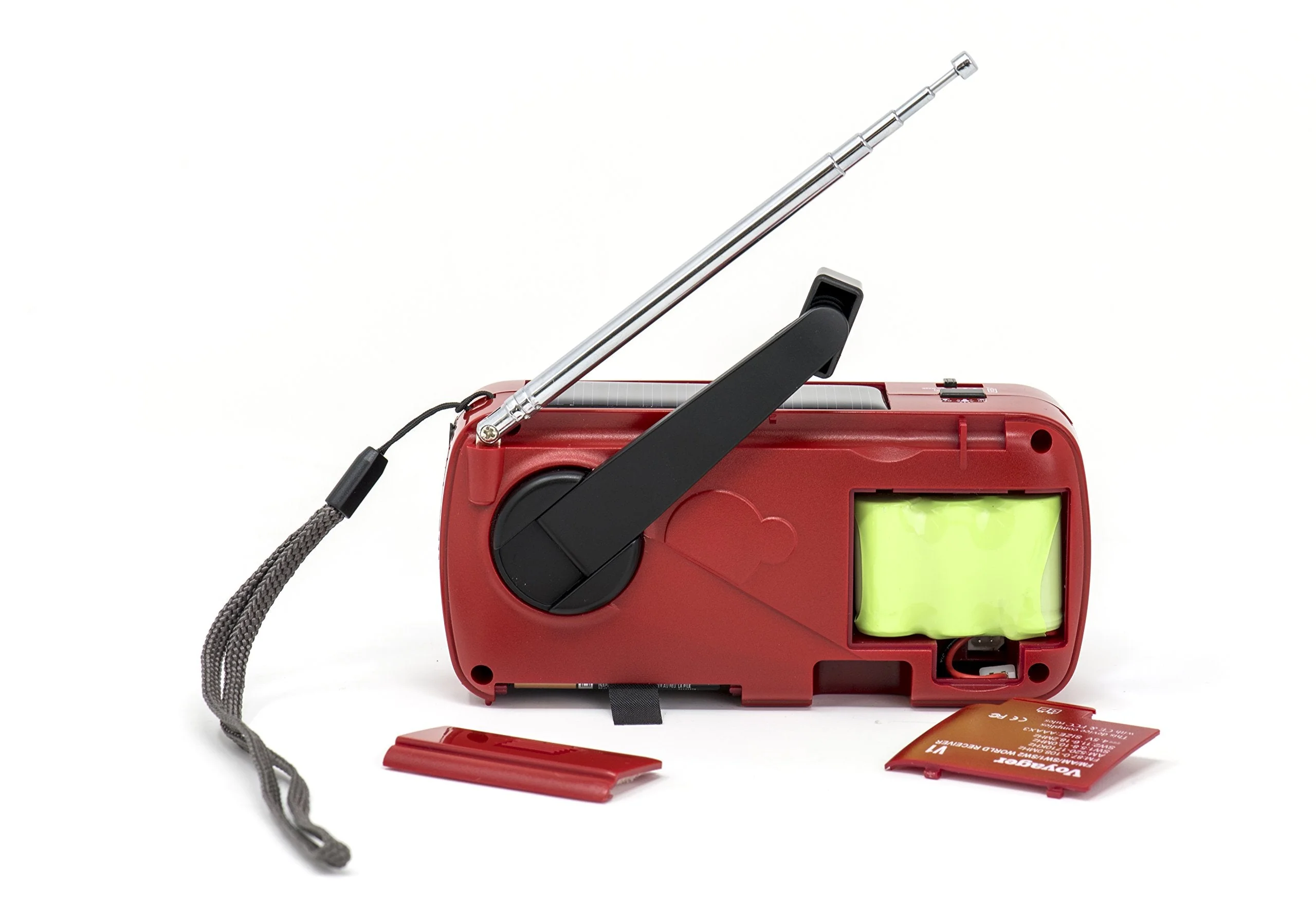 Kaito V1 Voyager Solar/Dynamo AM/FM/SW Emergency Radio with Cell Phone Charger and 3-LED Flashlight, Red - Image 4