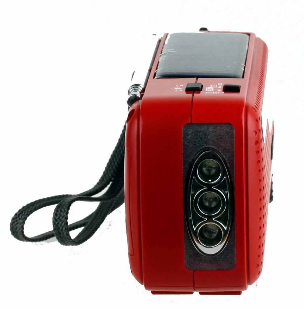 Kaito V1 Voyager Solar/Dynamo AM/FM/SW Emergency Radio with Cell Phone Charger and 3-LED Flashlight, Red - Image 8