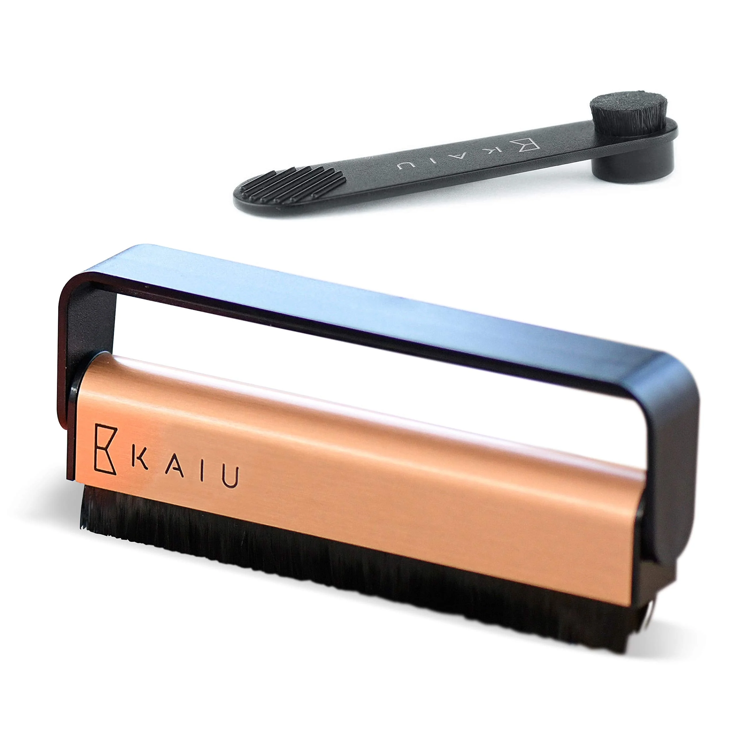 KAIU Vinyl Record & Stylus Cleaning Brush Combo - 2-in-1 Anti Static Carbon Fiber Brush Kit for LPs & Turntable Needles - Remove Dust & Debris - No Scratch Cleaner & Album Player Maintenance Pack - Image 2