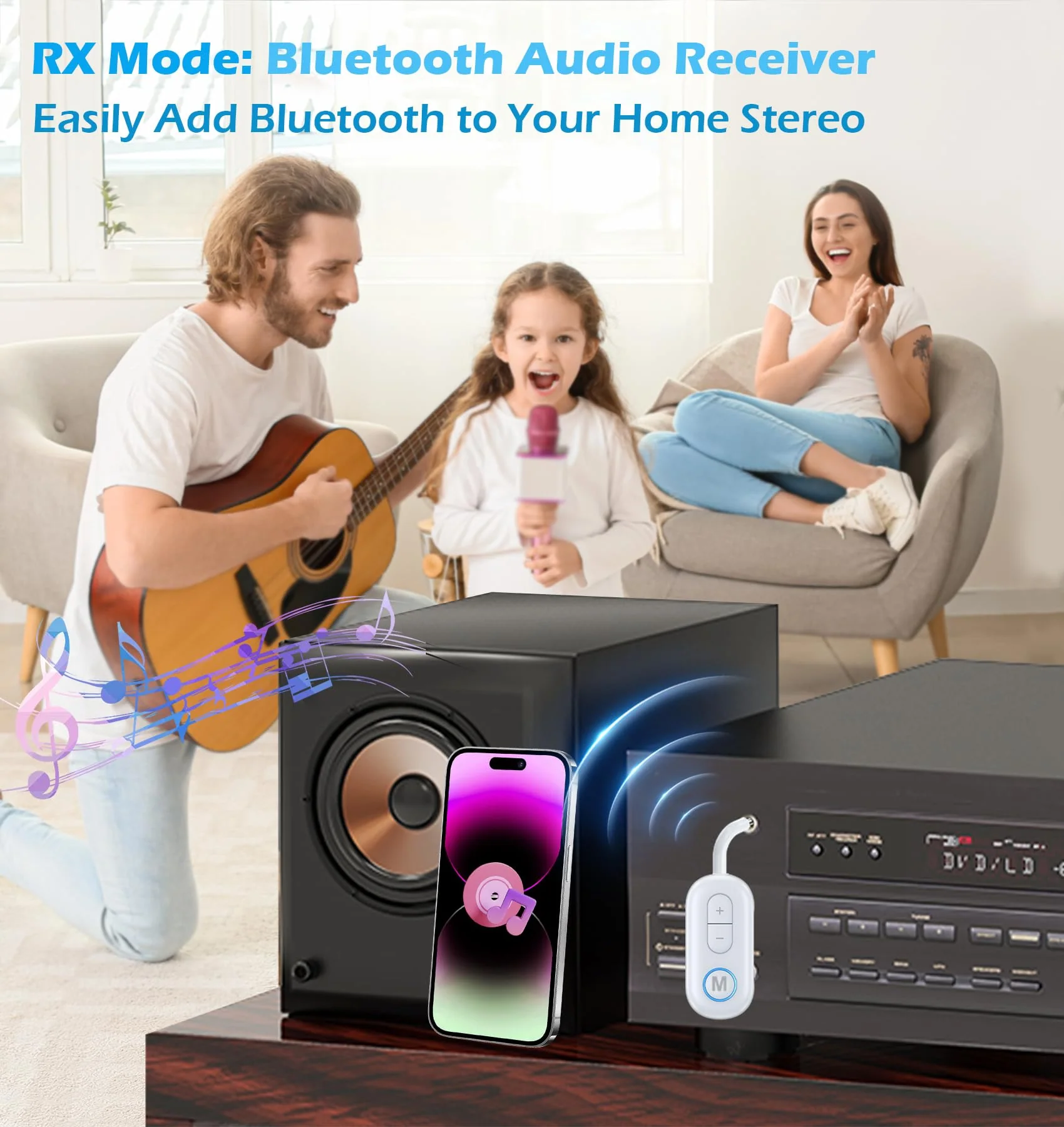 KAIY Airplane Bluetooth Adapter for Headphones, Bluetooth Transmitter for TV PC Headphones, Bluetooth Receiver for Home Stereo, 3.5mm AUX Jack Wireless Audio Adapter for Car/Boat/Gym White - Image 6