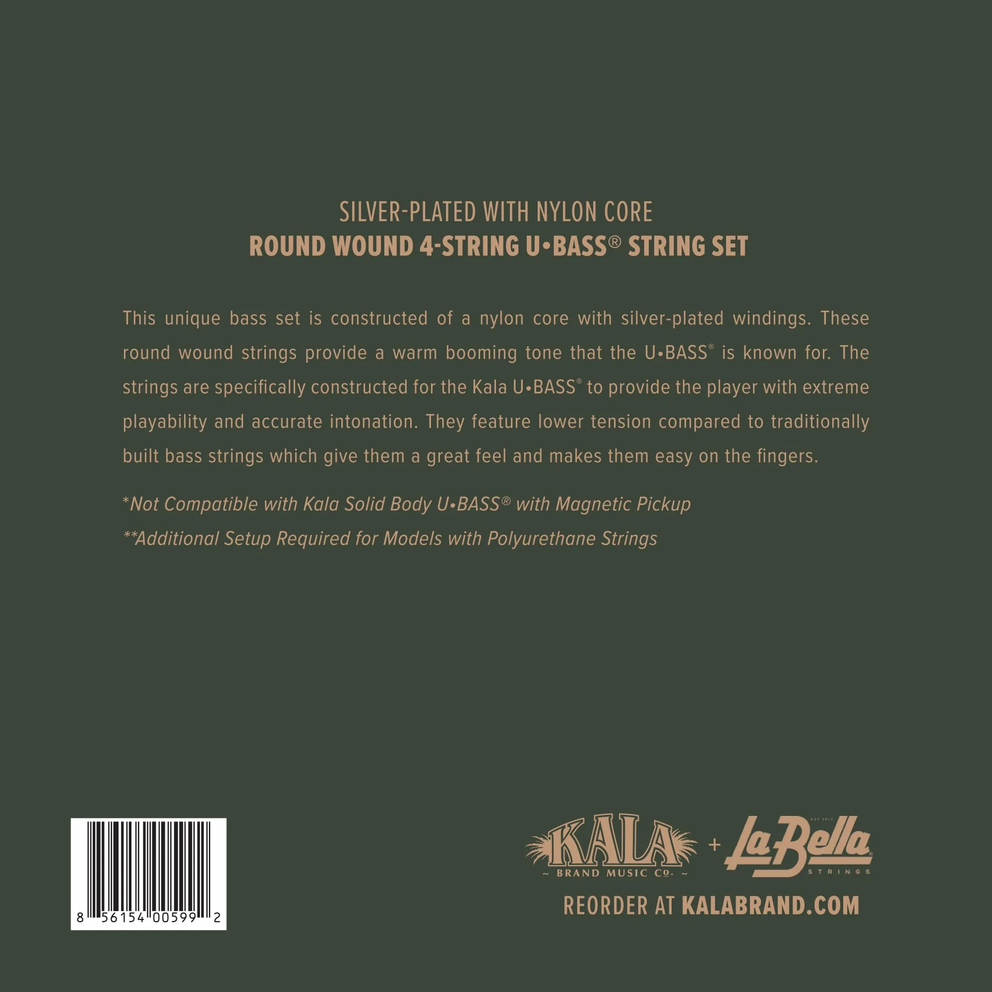 Kala Metal Round Wound U•BASS® Strings 4 String - Image 2