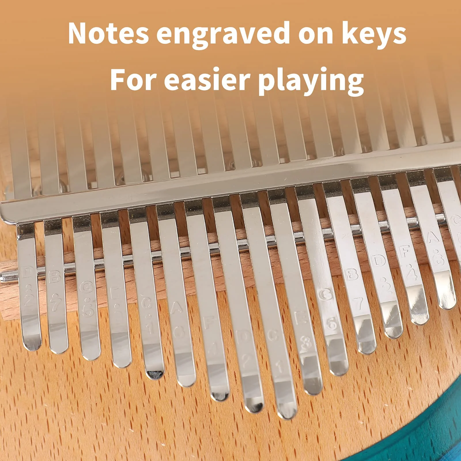 Kalimba Thumb Piano 17 Keys, Portable Mbira Finger Piano Gifts for Adults Music Instrument Thumb Pianos - 17 Keys Blue Kalimba 17 Blue - Image 5