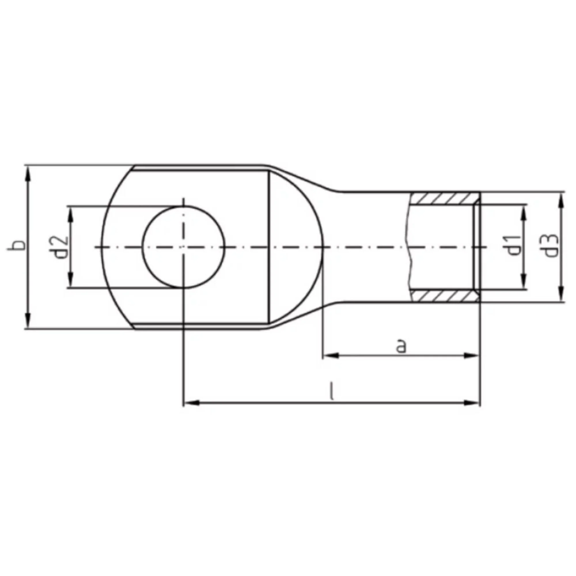 Kalitec DR25-8 Press Cable Lug in Accordance with DIN 46235 25 mm² M8 Pack of 10 - Image 7