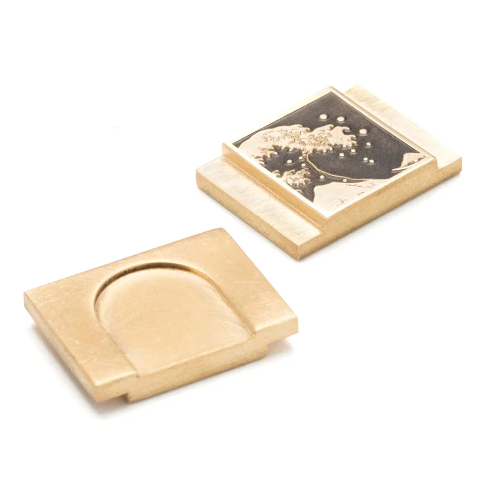 Kanagawa Wave Pattern Camera Hot Shoe Cover Shutter Button for Sony A1 A7C A7CR A7CII A7R A7M2 A7M3 A6700 A6600 A6500 A6400 A6300 (Copper Alloy-Set) Copper Alloy-Set - Image 2