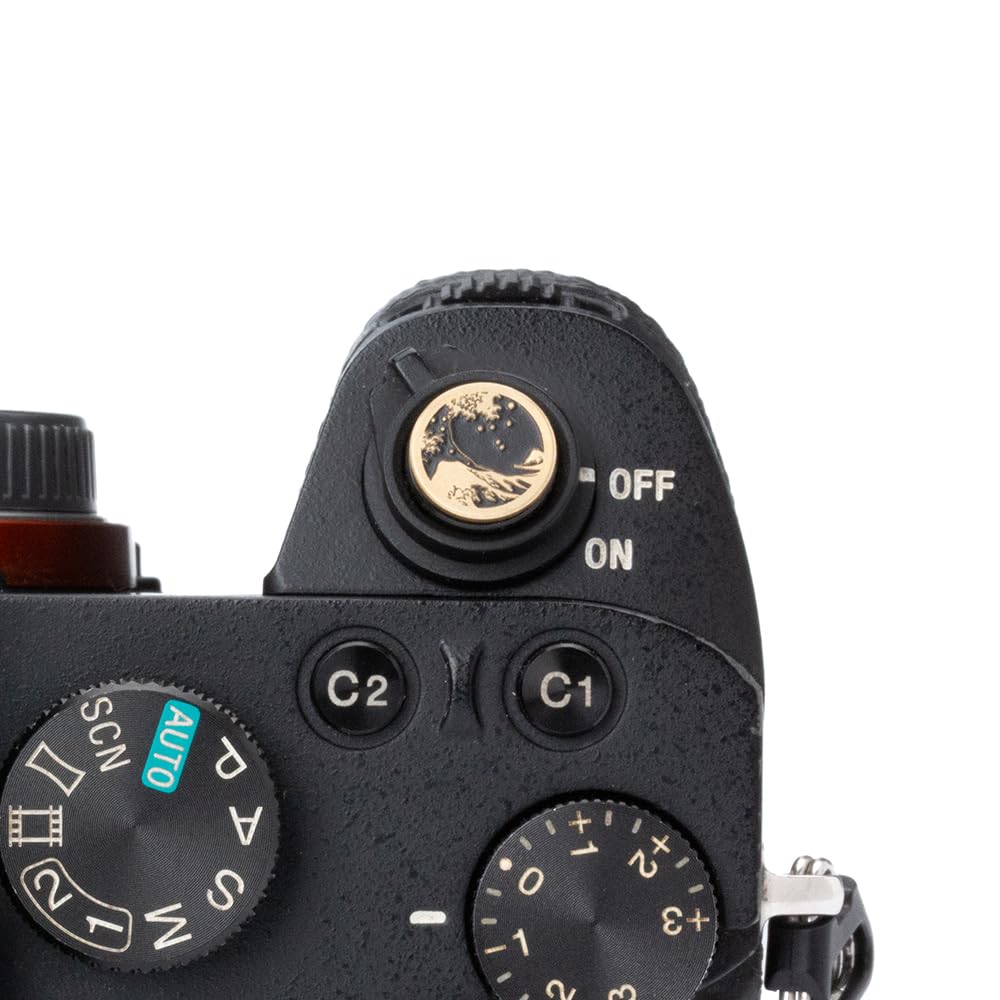 Kanagawa Wave Pattern Camera Hot Shoe Cover Shutter Button for Sony A1 A7C A7CR A7CII A7R A7M2 A7M3 A6700 A6600 A6500 A6400 A6300 (Copper Alloy-Set) Copper Alloy-Set - Image 4