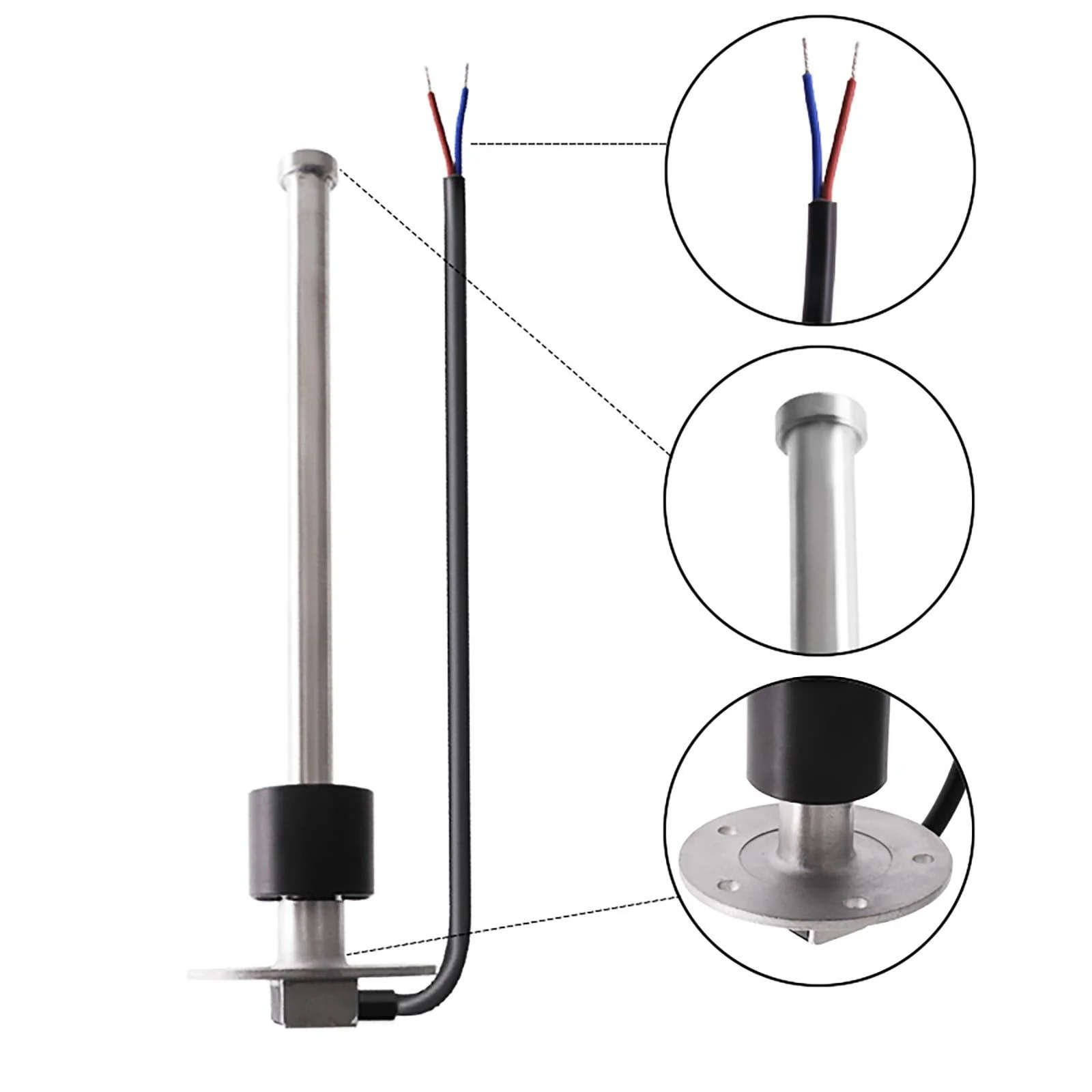 KAOLALI Fuel Level Sensor, Level Sensor, Boat Fuel Transmitter, Fuel Tank Sending Unit, Fits Fuel Gauge Water Level Indicator, 0-190 Ohm 175mm for Motorhomes, Boats - Image 4