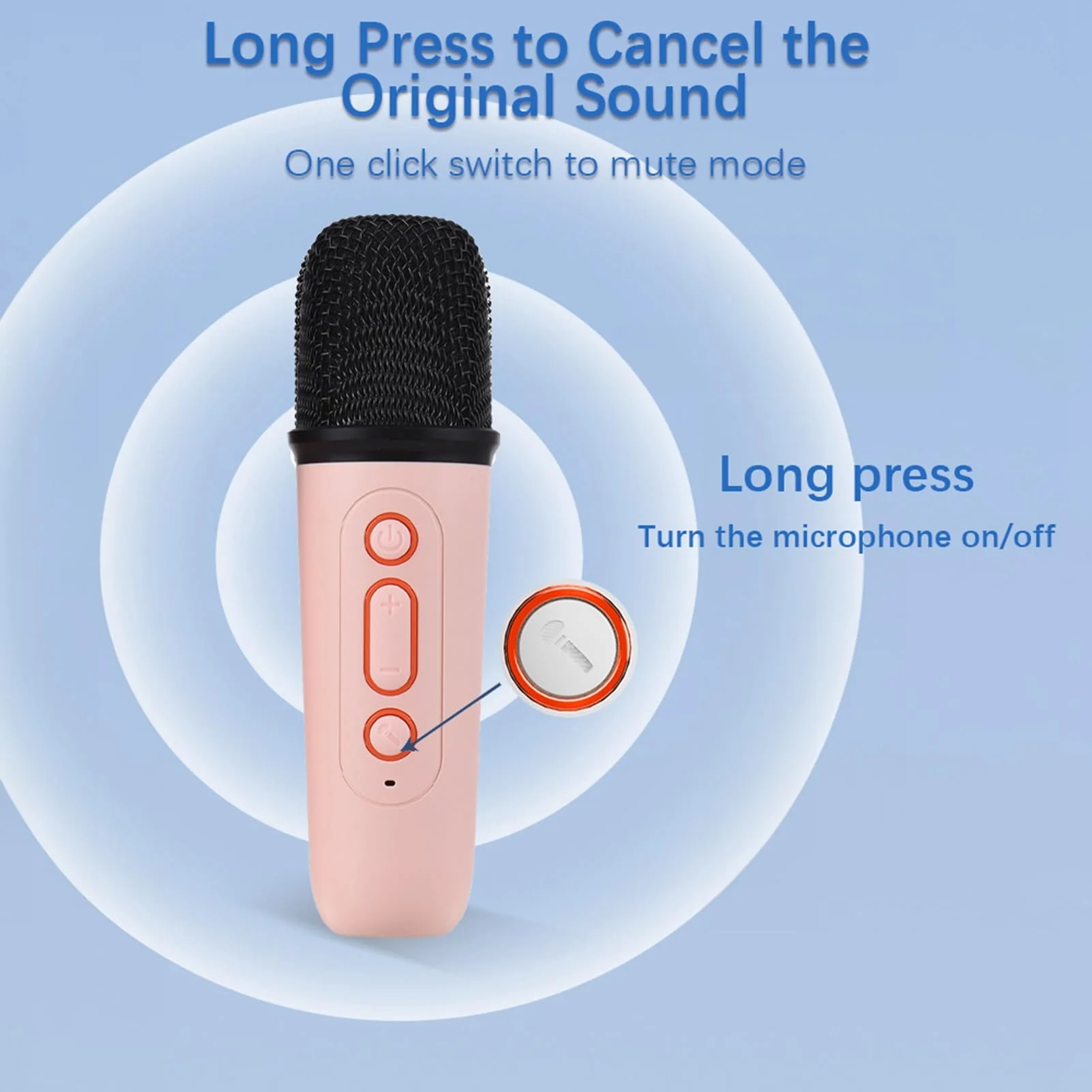 Karaoke Machine for Kids Adults, Mini Karaoke Machine BT Speaker with 2 Microphones, Rechargeable Voice Box Handheld Mic Karaoke Mic Speaker for Home Party KTV Singing - Image 7