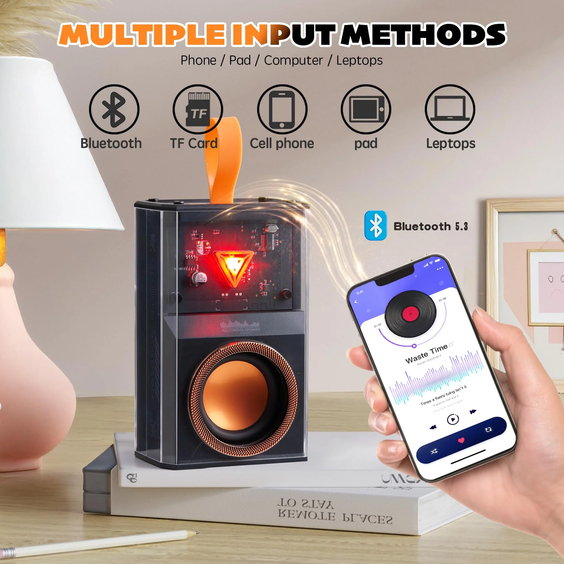 Karaoke Machine for Kids & Adults, Portable Bluetooth Mini Karaoke Speaker with 2 Wireless Microphone and Lights, Birthday Gifts for Girls & Boys, Toys for Girls, Family Home Party (Black) BLACK - Image 3