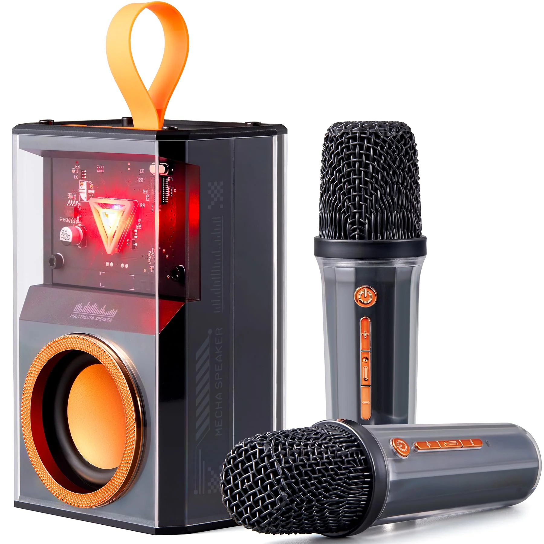 Karaoke Machine for Kids & Adults, Portable Bluetooth Mini Karaoke Speaker with 2 Wireless Microphone and Lights, Birthday Gifts for Girls & Boys, Toys for Girls, Family Home Party (Black) BLACK - Image 8
