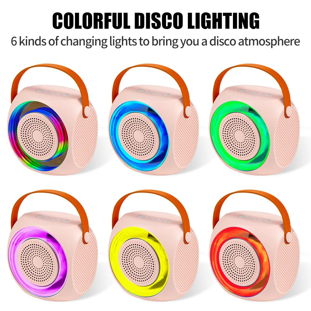 Karaoke Machine for Kids,Portable Karaoke Machine with 2 Wireless Microphone with RGB Led Lights Singing Machine Karaoke Speakers Bluetooth with Microphone for Adults,Gifts for Girls and Boys Birthday - Image 2