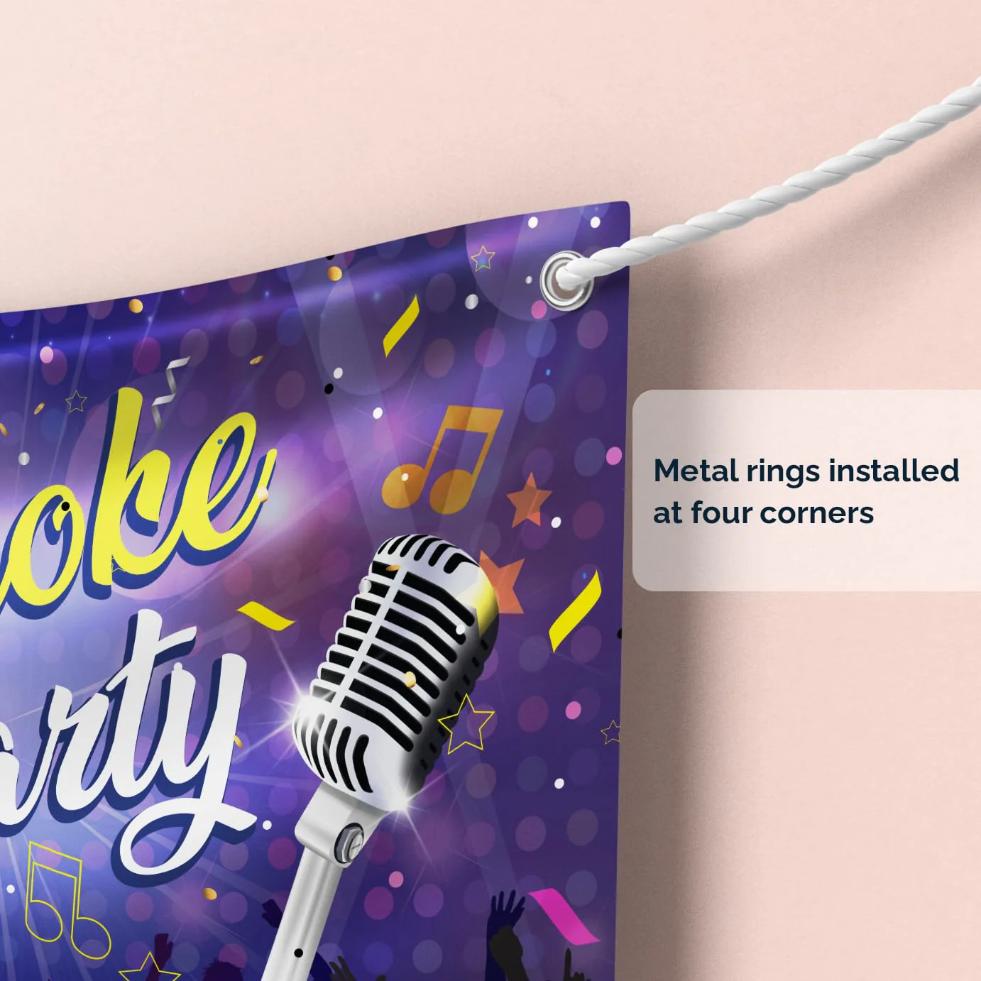 Karaoke Party Decoration Kit - Includes Photography Backdrop & 10 Studio Selfie Photo Booth Props with Sticks - Music Disco Theme Studio Background Banner Birthday Supplies Karaoke - Image 6