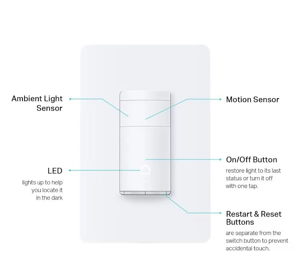 Kasa Smart Motion Sensor Switch, Single Pole, Needs Neutral Wire, 2.4GHz Wi-Fi Light Switch, Works with Alexa & Google Assistant, UL Certified, No Hub Required(KS200MP2),White,2-Pack 2-Pack - Image 3