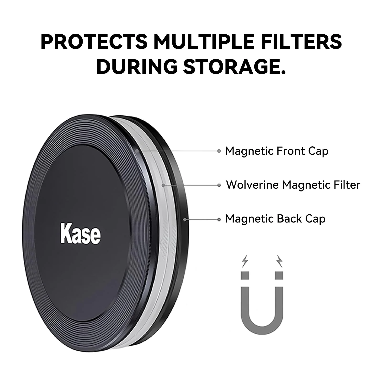 Kase 72mm Magnetic Lens Cap, CNC Aluminum & Optical Glass Center Press-on Cover, 1s Install，Fits for Canon Nikon Sony Fuji DSLR Mirrorless - Image 6
