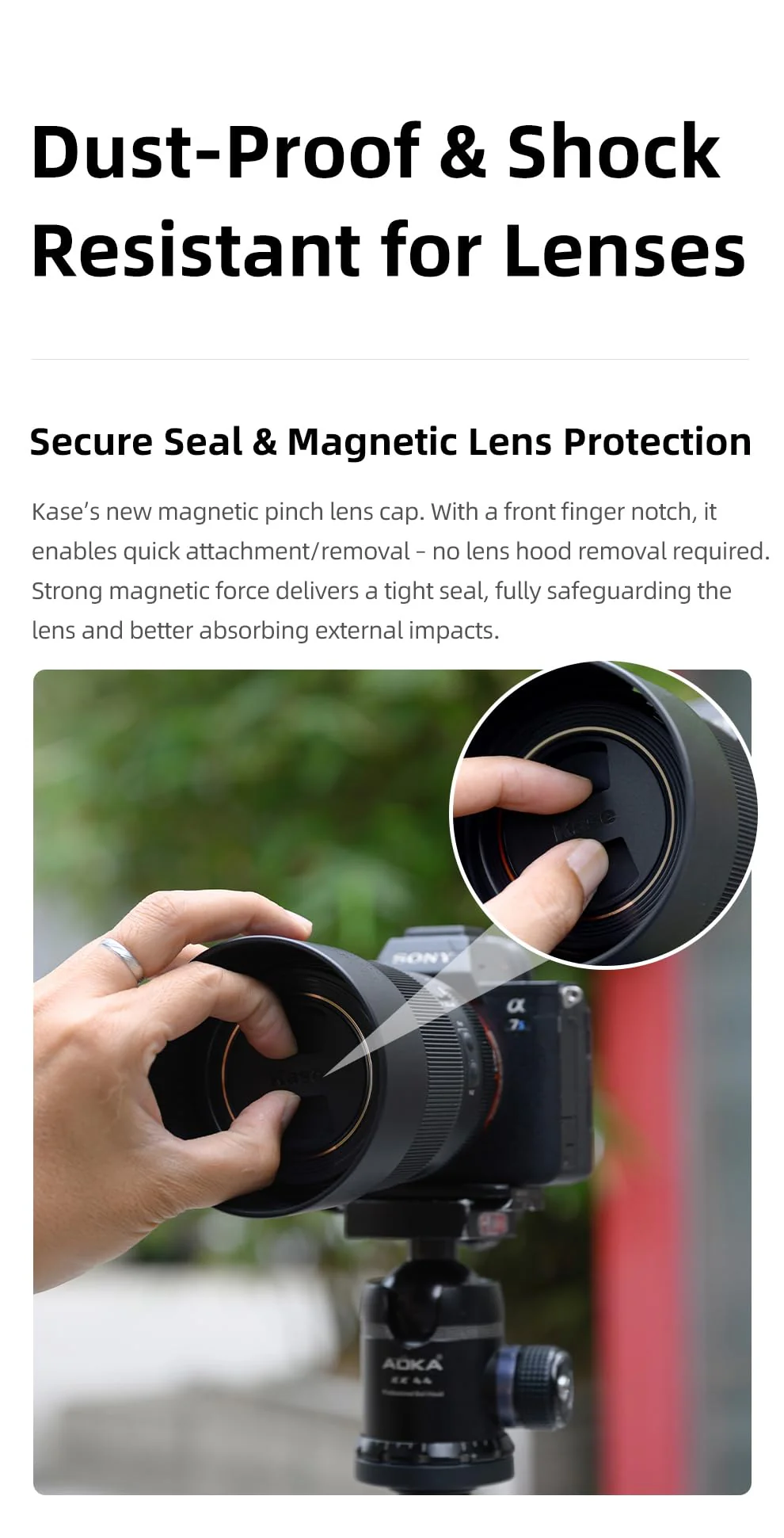 Kase Magnetic Pinch Lens Cap Plus Universal fits Wolverine, Revolution & Skyeye (82mm) 82mm - Image 6