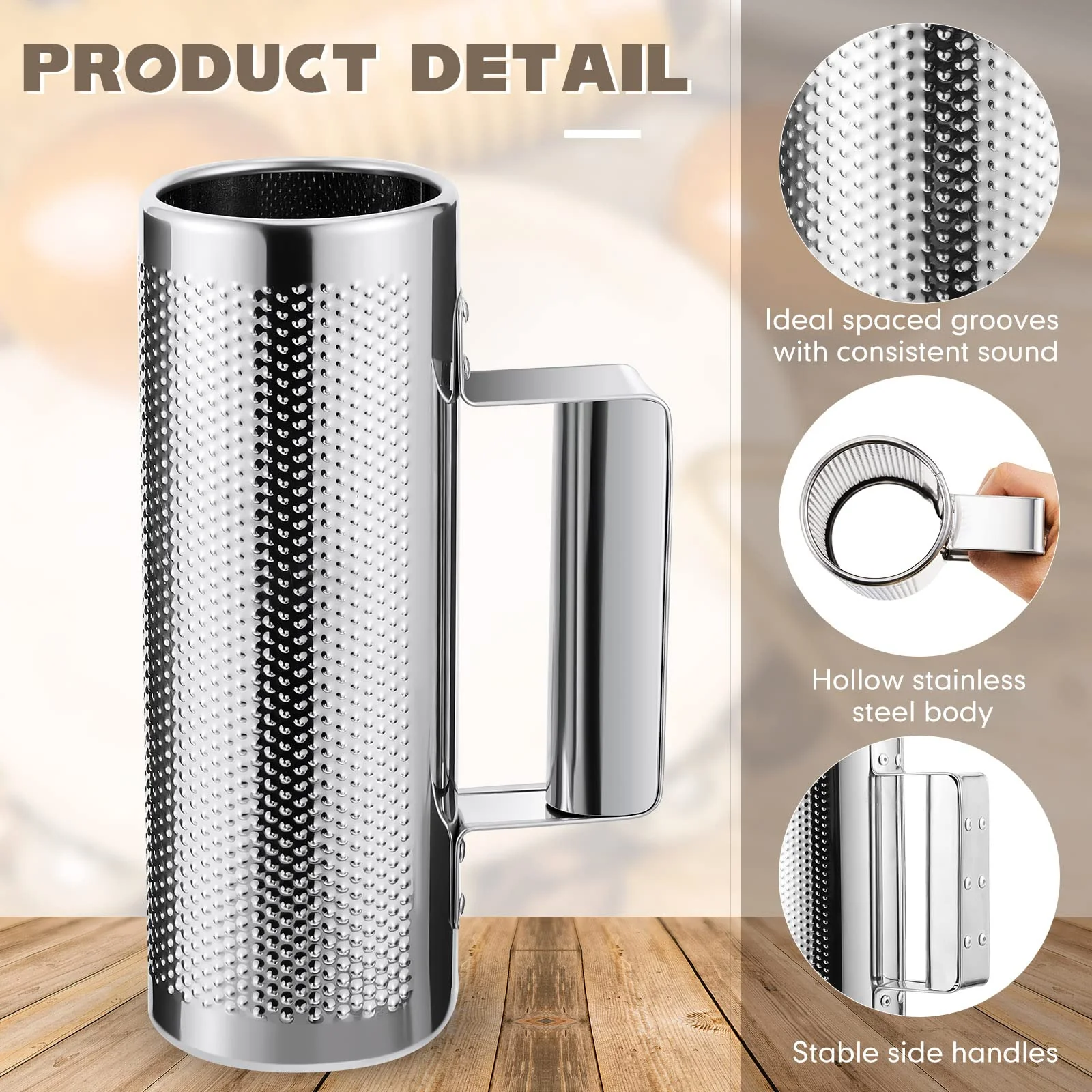 Kathfly 4 Pcs Guiro Instrument Metal Stainless Steel Musical Latin Percussion Shaker with Scrapers for Live Performance(3 x 8 Inch) 3 x 8 Inch - Image 3