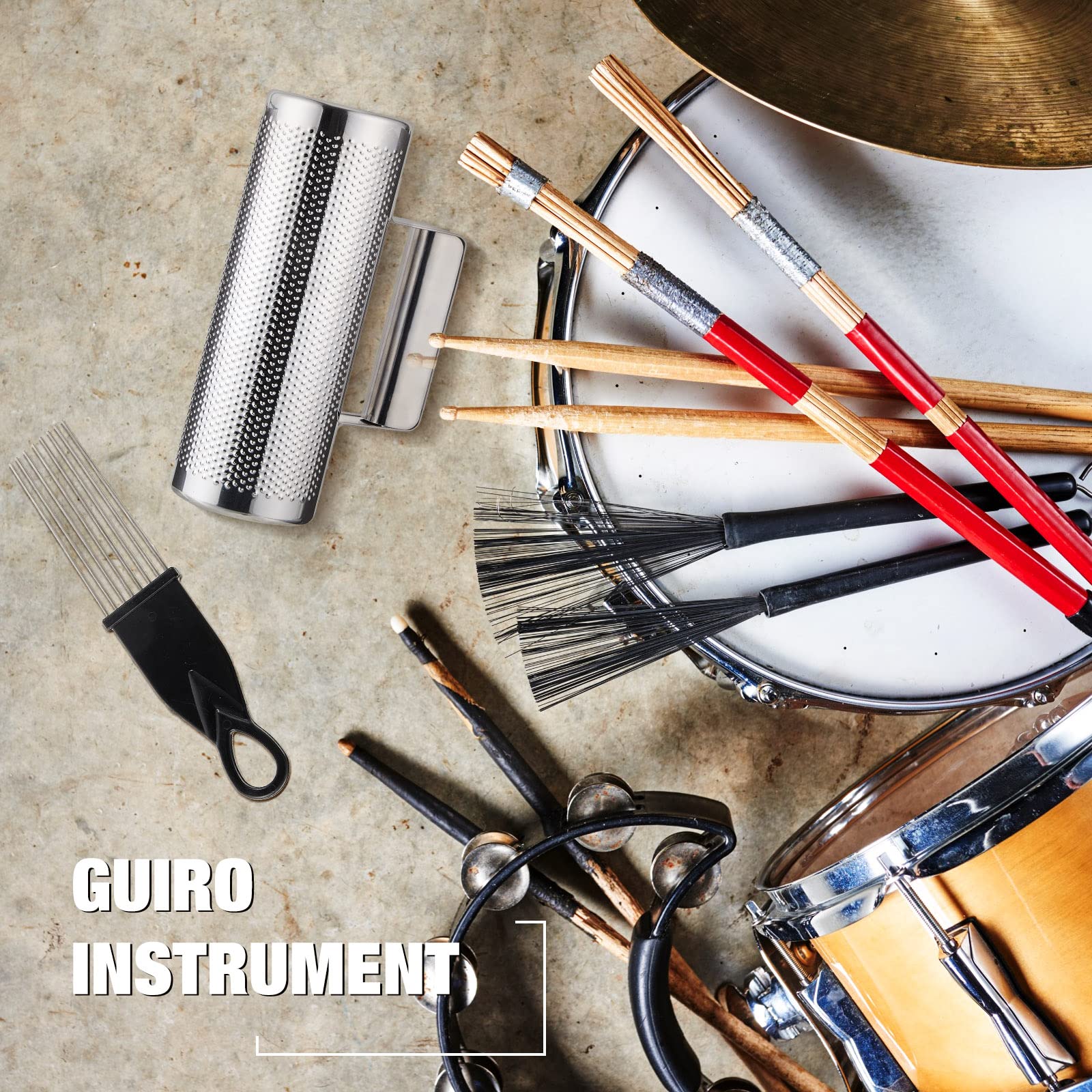 Kathfly 4 Pcs Guiro Instrument Metal Stainless Steel Musical Latin Percussion Shaker with Scrapers for Live Performance(3 x 8 Inch) 3 x 8 Inch - Image 6