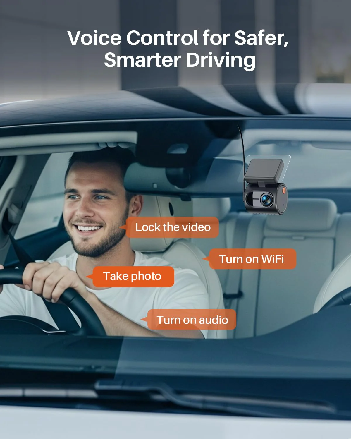 KAWA 2K Tiny Dash Cam, 1296P QHD Mini Car Camera DashCam - Voice Control, G -Sensor, Free 32GB TF Card, Built-in WiFi, APP Control, WDR/3D DNR with Super Night Vision, 24H Parking Mode Black - Image 3
