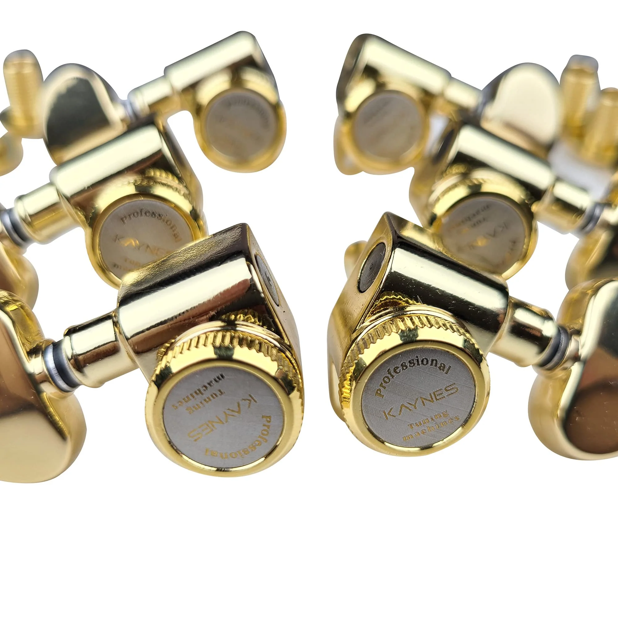 Kaynes 3x3 Guitar Lock String Tuning Pegs – Gold Locking Tuners Keys Machine Heads Tuners with Half-Circle Handle for Les Paul LP SG Style Electric or Acoustic Guitar (Golden) Golden - Image 3