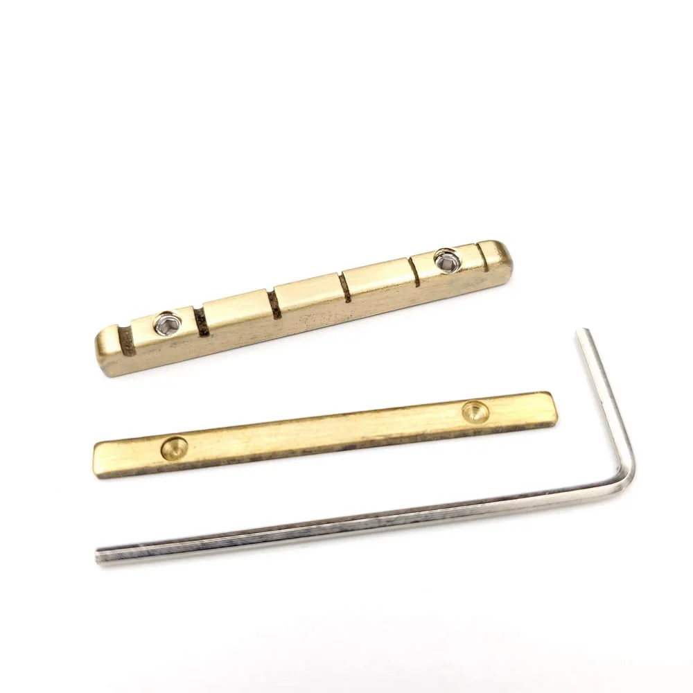Kaynes 42mm Adjustable Guitar Nut - Brass Metal Electric Guitar Height Adjustable Nut for Fender Telecaster Tele TL Stratocaster Strat ST Style Electric Guitar - Image 2
