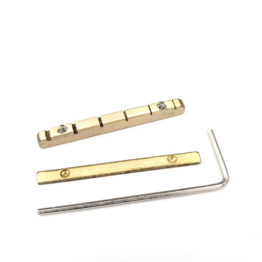 Kaynes 42mm Adjustable Guitar Nut - Brass Metal Electric Guitar Height Adjustable Nut for Fender Telecaster Tele TL Stratocaster Strat ST Style Electric Guitar - Image 3