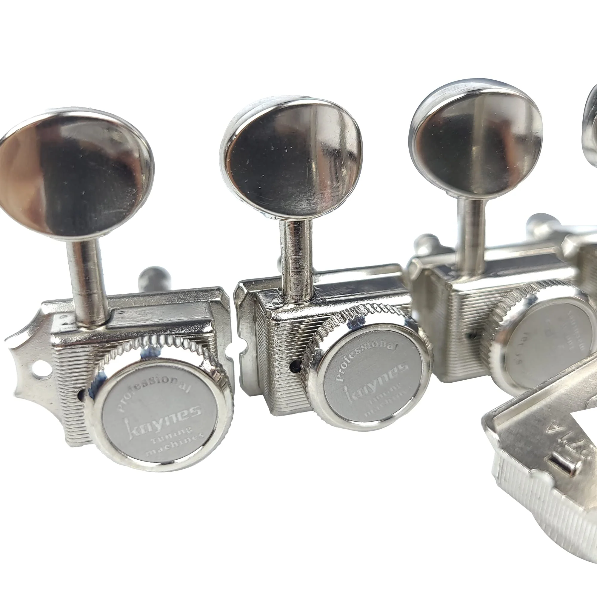 Kaynes 6 In line Guitar Locking Tuners – Nickel Silver Vintage Lock String Tuning Keys Pegs Machine Heads Tuners for Telecaster Tele Stratocaster Strat ST TL Style Electric or Acoustic Guitar - Image 3