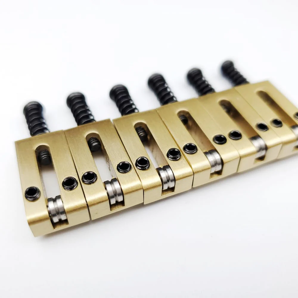 Kaynes 6PCS 10.5MM Guitar Bridge Roller Saddles – Brass Tremolo Bridges Saddle for Fender Telecaster Tele Stratocaster Strat ST TL Style Electric Guitar Replacement - Image 2