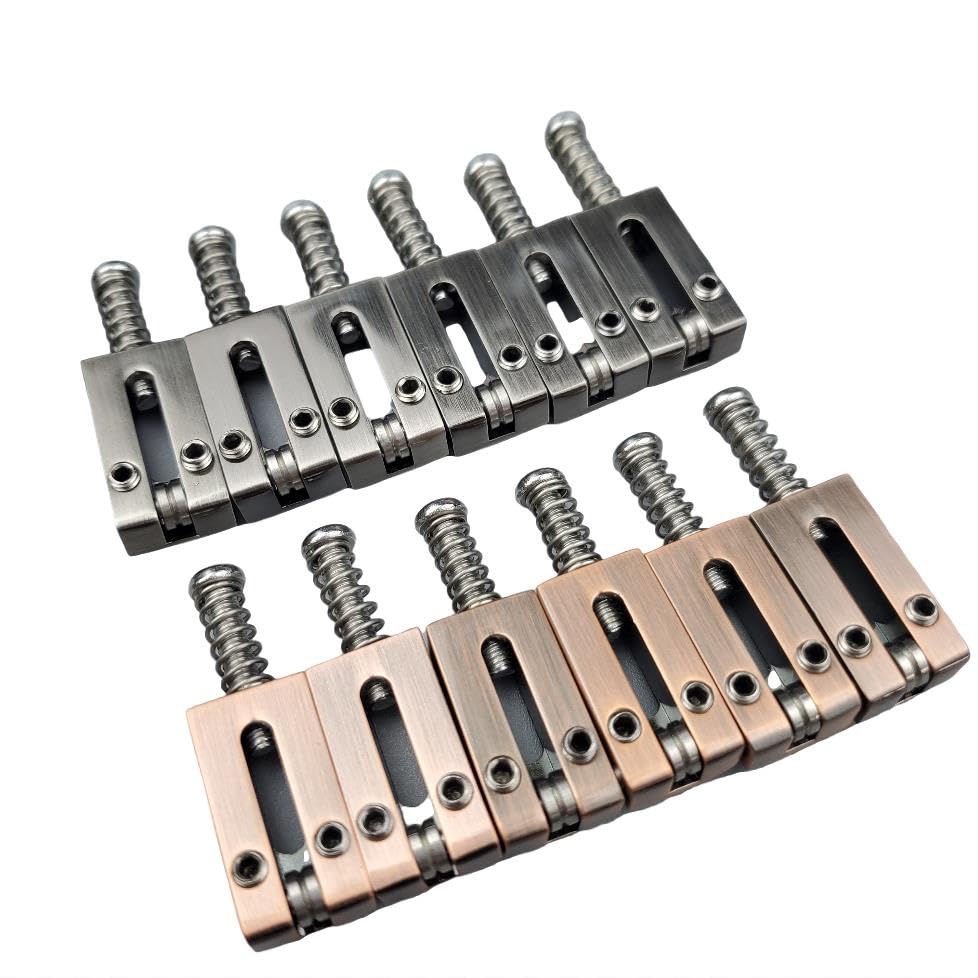 Kaynes 6PCS 10.5MM Guitar Bridge Roller Saddles – Brass Tremolo Bridges Saddle With Steel Roller For Fender Telecaster Tele Stratocaster Strat ST TL Style Electric Guitar (10.5 Roller BR) 10.5 Roller BR - Image 2