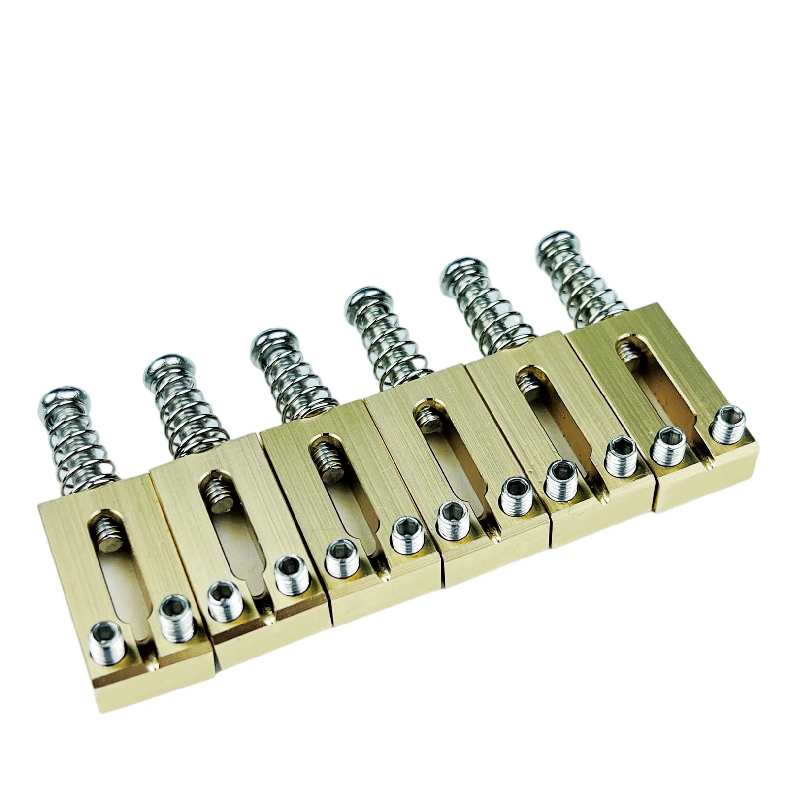 Kaynes 6PCS 10.8mm Guitar Bridge Saddles – Brass Tremolo Bridges Saddle for Fender Telecaster Tele TL Stratocaster Strat ST Style Electric Guitar Replacement (10.8MM) - Image 2