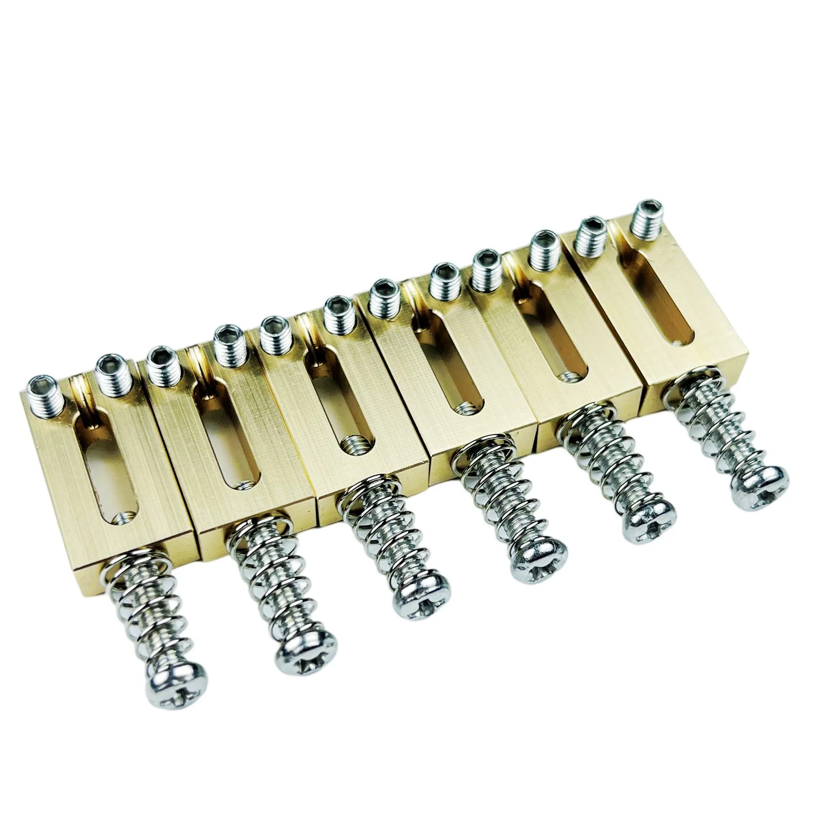 Kaynes 6PCS 10.8mm Guitar Bridge Saddles – Brass Tremolo Bridges Saddle for Fender Telecaster Tele TL Stratocaster Strat ST Style Electric Guitar Replacement (10.8MM) - Image 4