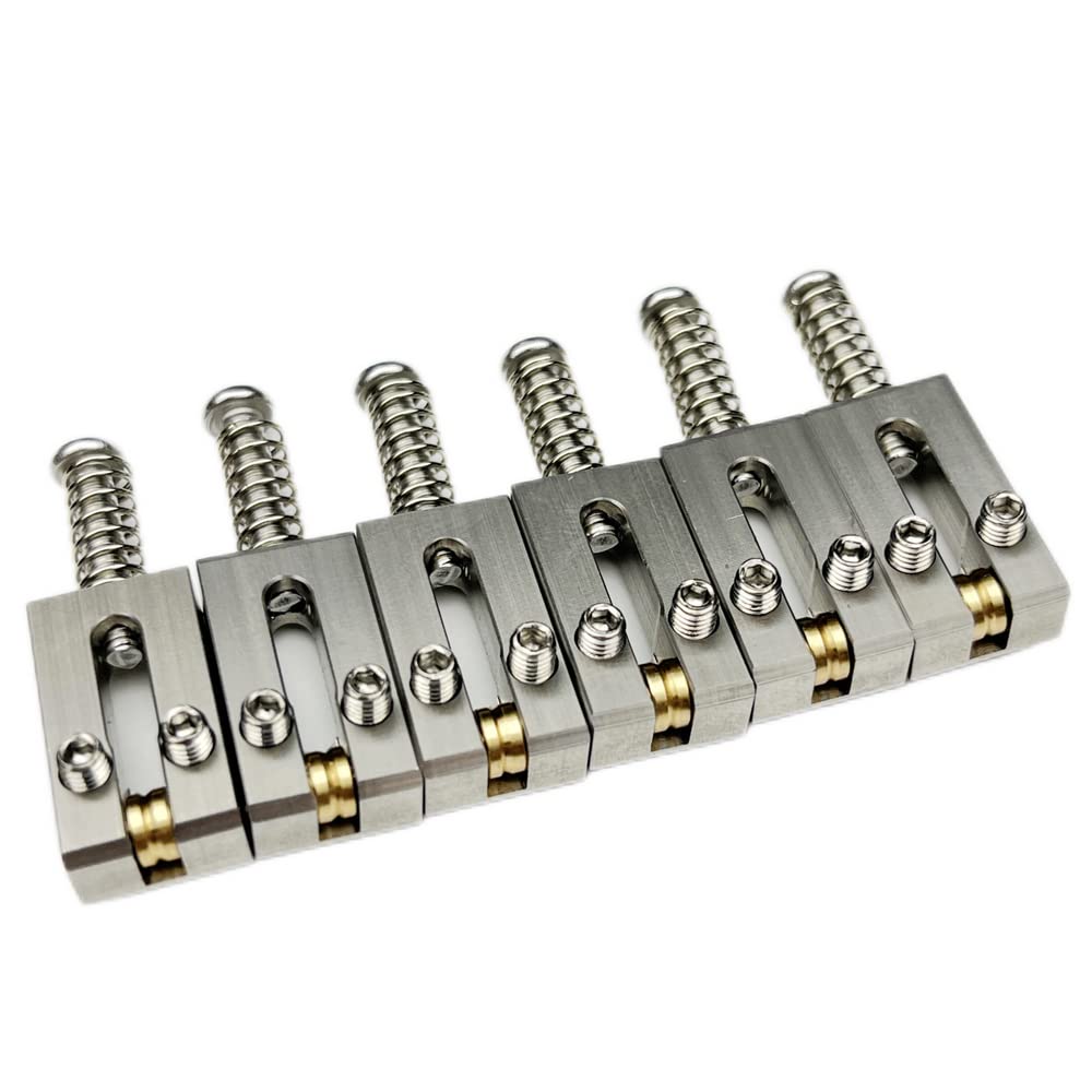 Kaynes 6PCS Guitar Bridge Roller Saddles – Stainless Steel Tremolo Bridges Saddle for Fender Telecaster Tele Stratocaster Strat ST TL Style Electric Guitar Replacement (10.5MM) - Image 2