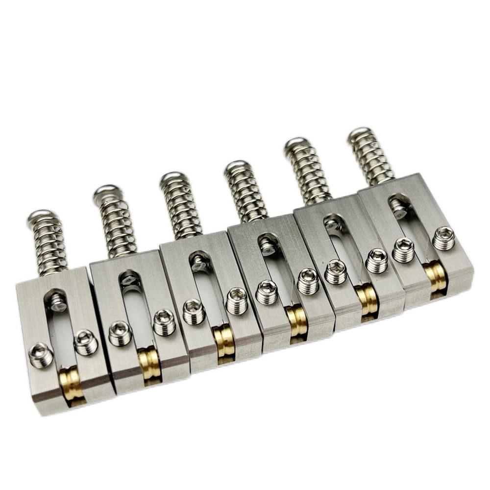 Kaynes 6PCS Guitar Bridge Roller Saddles – Stainless Steel Tremolo Bridges Saddle for Fender Telecaster Tele Stratocaster Strat ST TL Style Electric Guitar Replacement (10.8MM) - Image 2