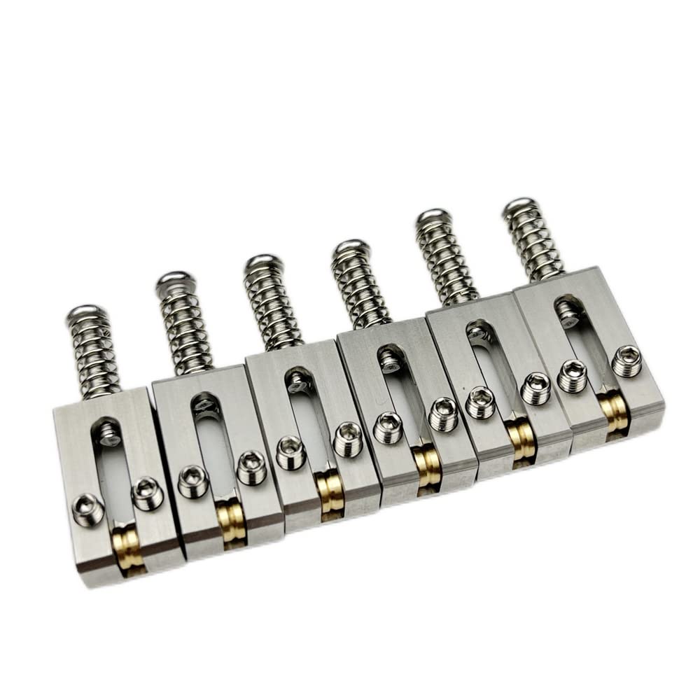 Kaynes 6PCS Guitar Bridge Roller Saddles – Stainless Steel Tremolo Bridges Saddle for Fender Telecaster Tele Stratocaster Strat ST TL Style Electric Guitar Replacement (10.8MM) - Image 3
