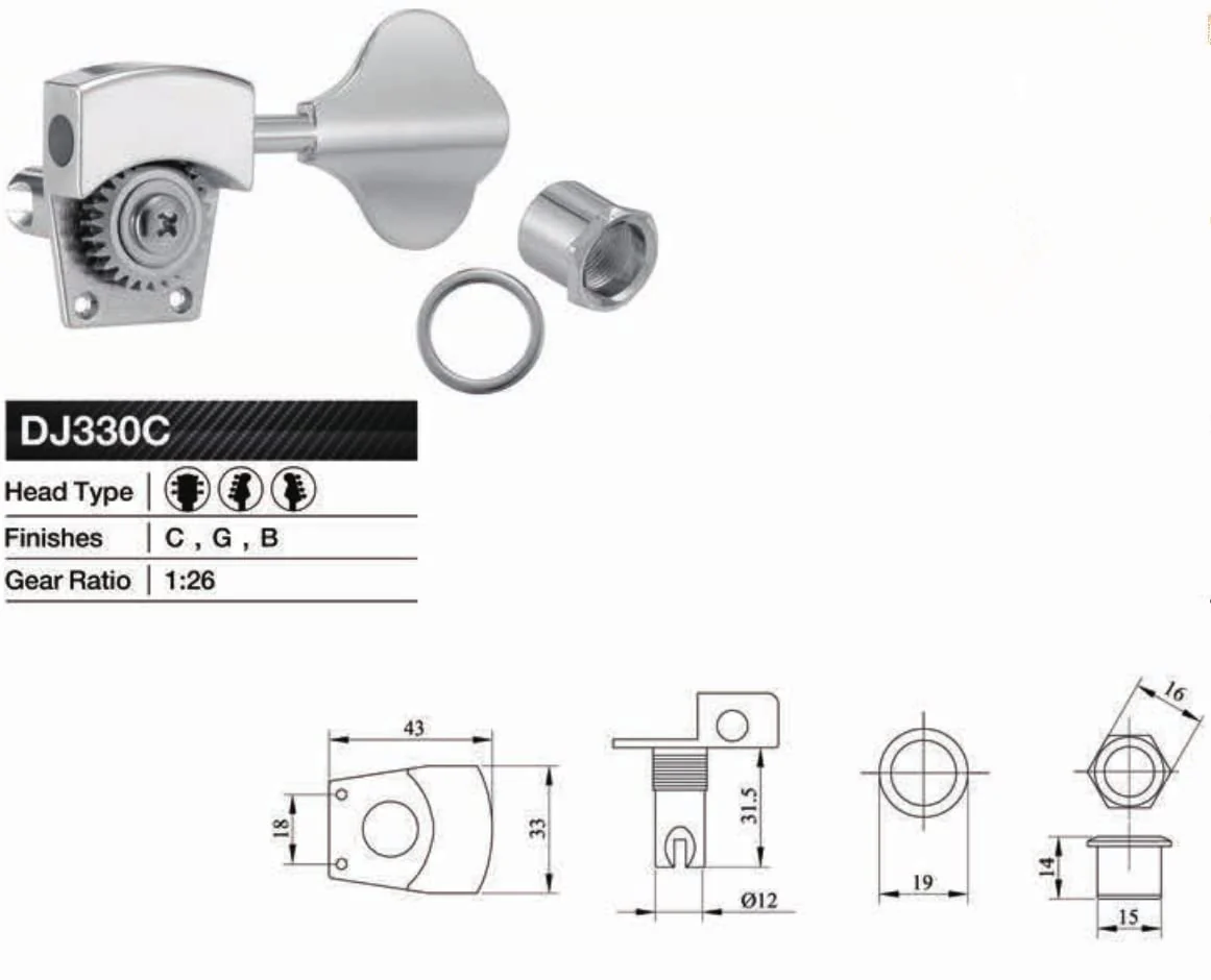 KAYNES Bass Tuners 1:26 Ratio Open Gear Tuning Key Pegs Guitar Machine Head Tuners for Jazz or Precision Electric Bass Instruments Chrome Silver (4 for Right) - Image 5