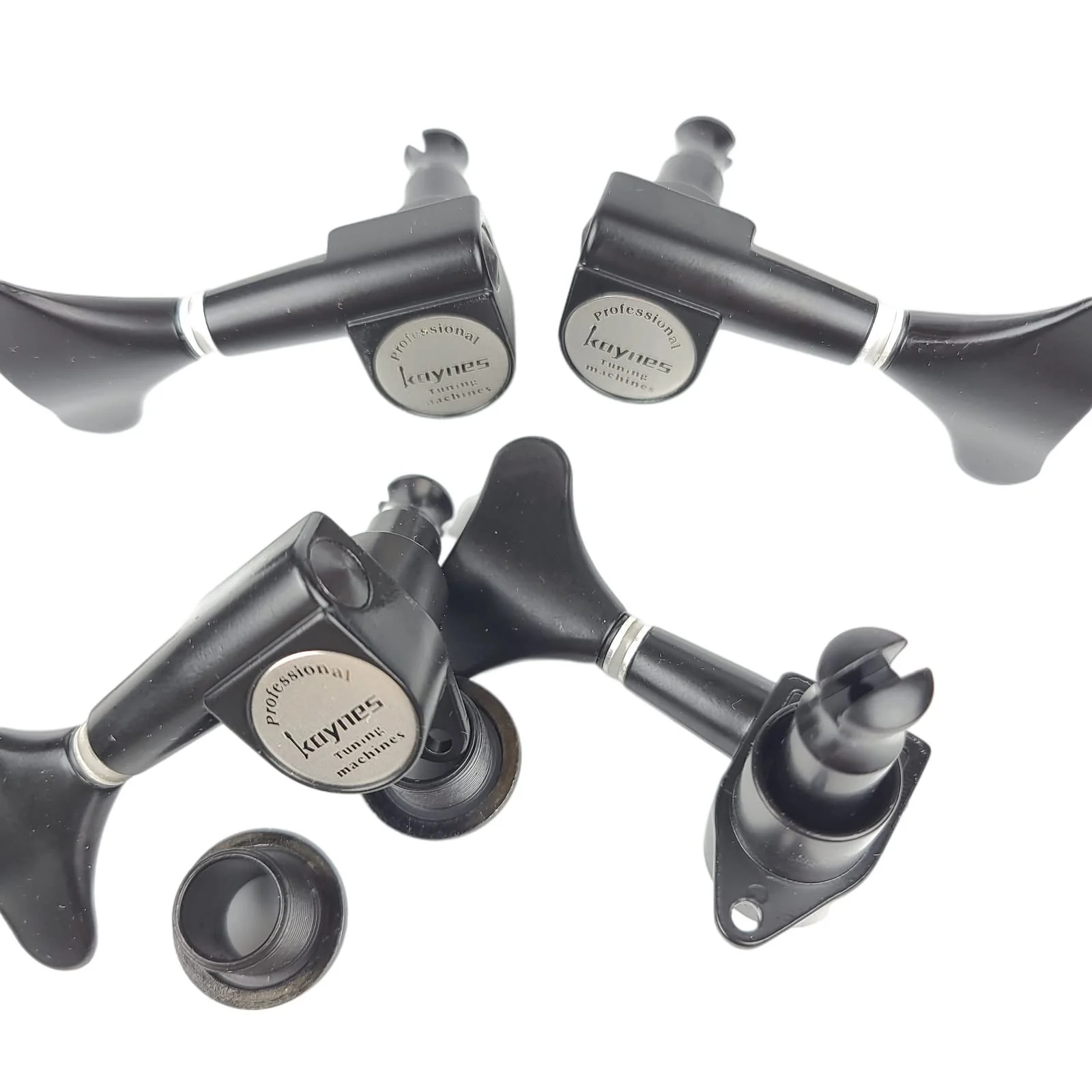 KAYNES Guitar Bass Tuners - 1:18 Ratio Black Headstock Sealed Machine Heads Tuners Closed Tuning Key Pegs Replacement for Electric Jazz Bass or Precision (2R + 2L, Black) 2R + 2L - Image 2