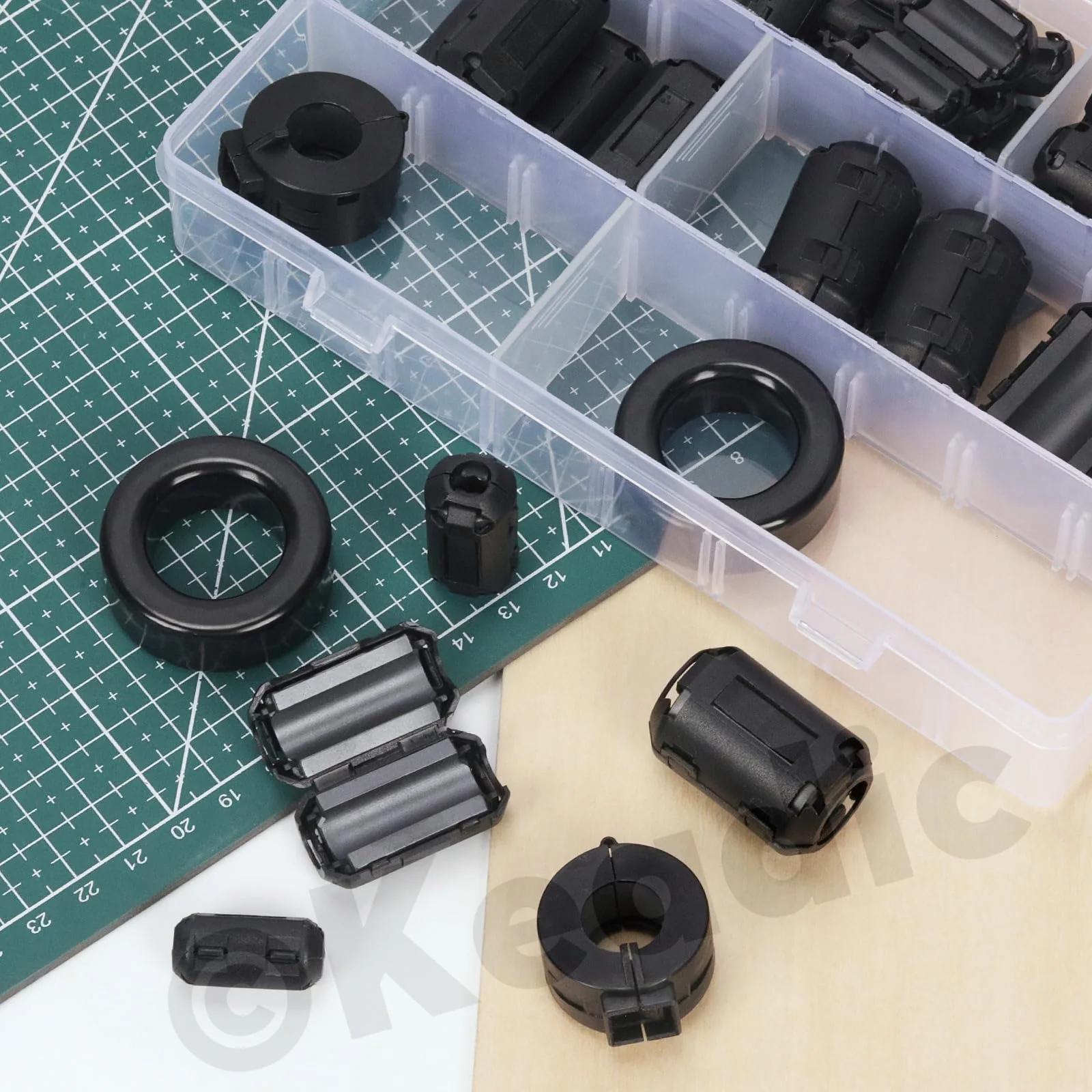 Keadic 32Pcs Clip-on Ferrite Ring Core RFI EMI Noise Suppressor Cable Clip Set, Anti-Interference Cable Clip for 3.5/5/7/9/13/15/16mm Inner Diameter Telephones Tvs Speakers Radio Audio - Image 7