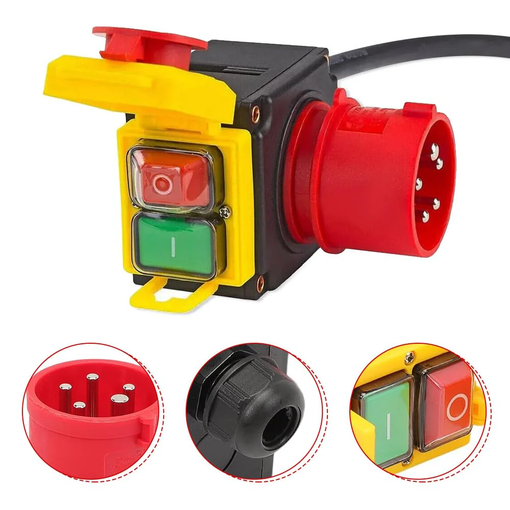 KEDU KOA7 Motor Protection Switch 400 V, 3-Phase Plug Switch with CEE Plug, Machine Switch with Phase Inverter & 67 cm Cable, Waterproof Electromagnetic Switch for Wood Splitter, Identical Design - Image 3
