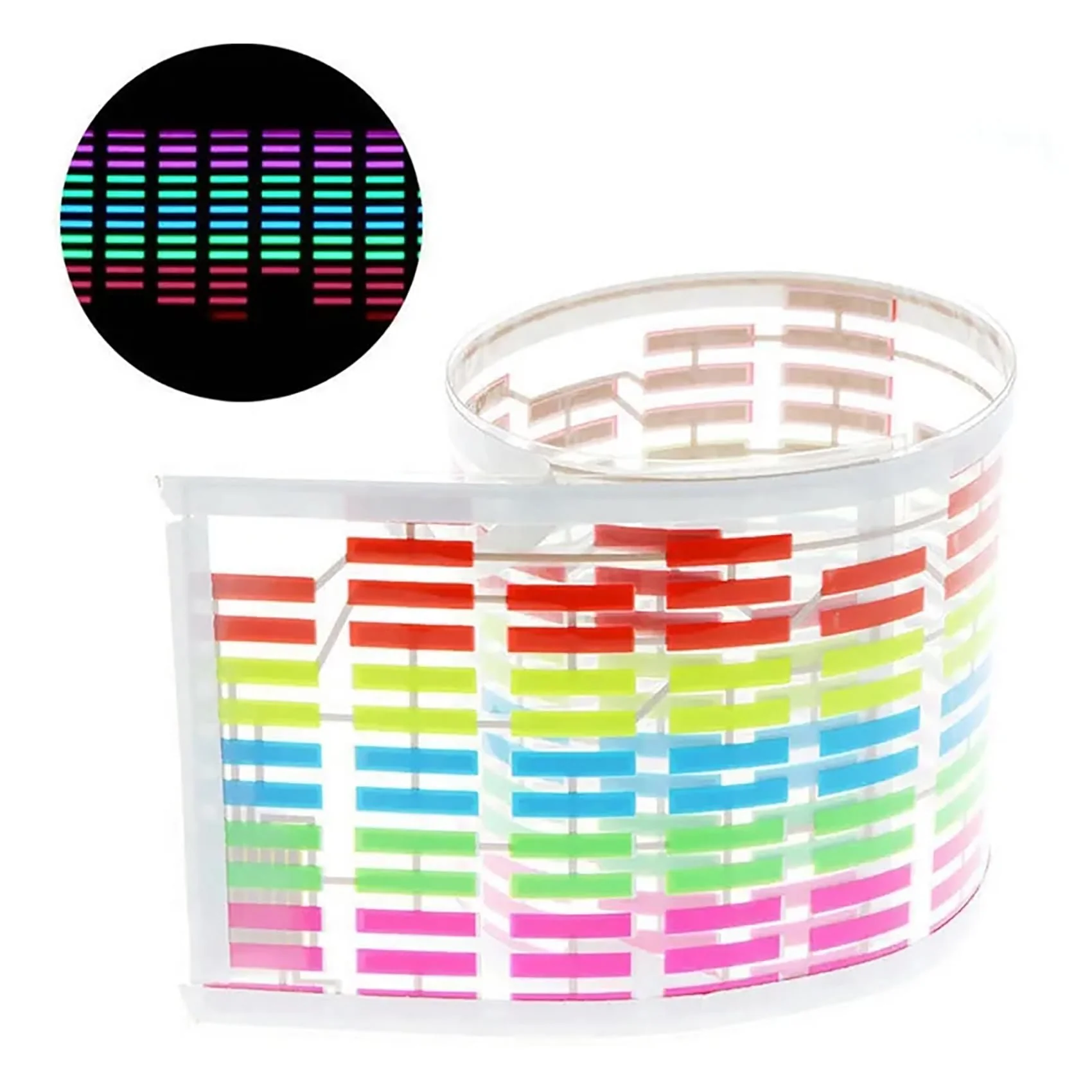 keeda Sound Music Activate Sensor Car Auto Sticker LED Light Equalizer Glow LED Light Audio Voice Rhythm Lamp (Multicolor, 90x25 cm) Multicolor - Image 2