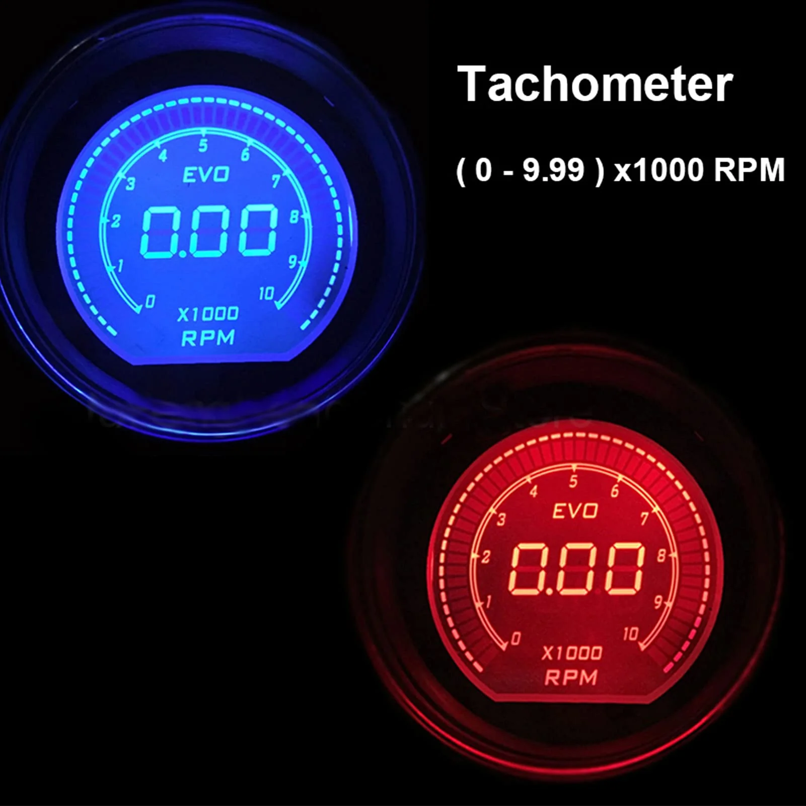 Keenso Car Tachometer, 2in LCD Digital Tachometer RPM Meter Universal for 12V Car - Image 3