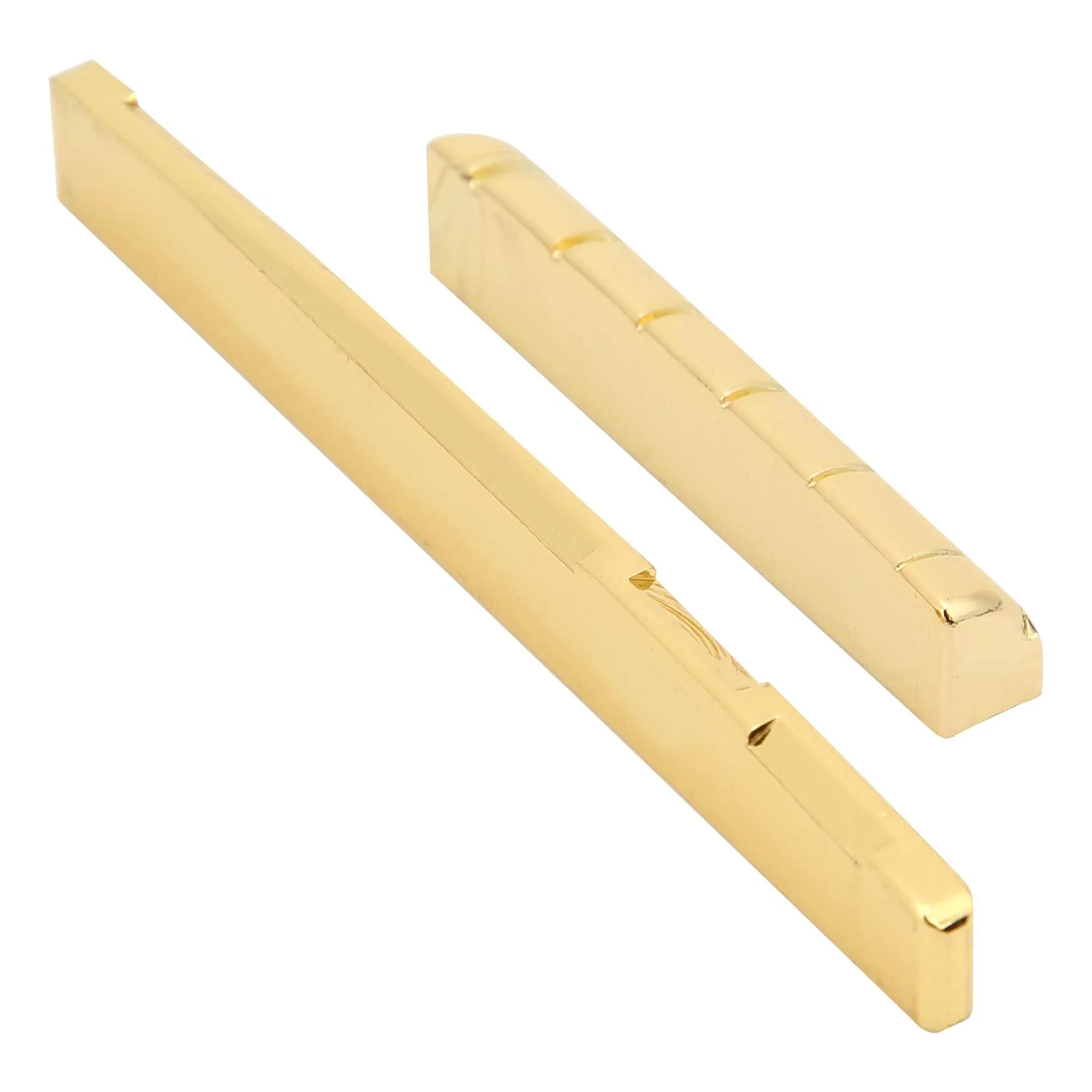 Keenso Guitar Nut and Saddle Set, Guitar Cattle Bone Saddle Metal Acoustic Brass Bone Bridge Saddle for 6 String Musical Instrument Accessories 76mm Saddle - Image 6