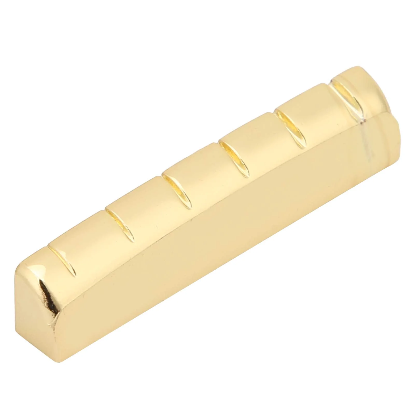 Keenso Guitar Nut and Saddle Set, Guitar Cattle Bone Saddle Metal Acoustic Brass Bone Bridge Saddle for 6 String Musical Instrument Accessories 76mm Saddle - Image 7